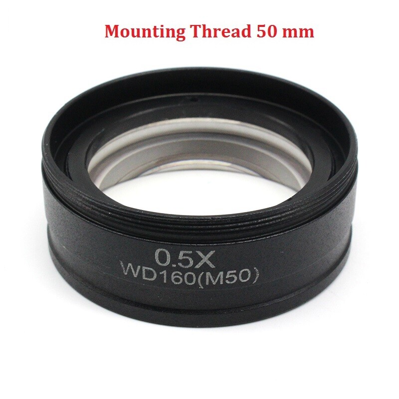0.5X Barlow Auxiliary lens Mounting Thread M42 M48 M50 for Stereo Microscope