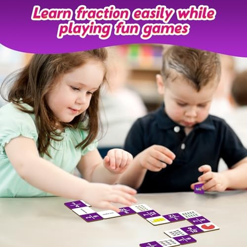 Dominoes Set,Math Games for Kids,Math Manipulatives,Counting Fraction