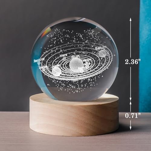 60mm Crystal Ball Astronomy Universe Gifts Planets Model 3D Solar System