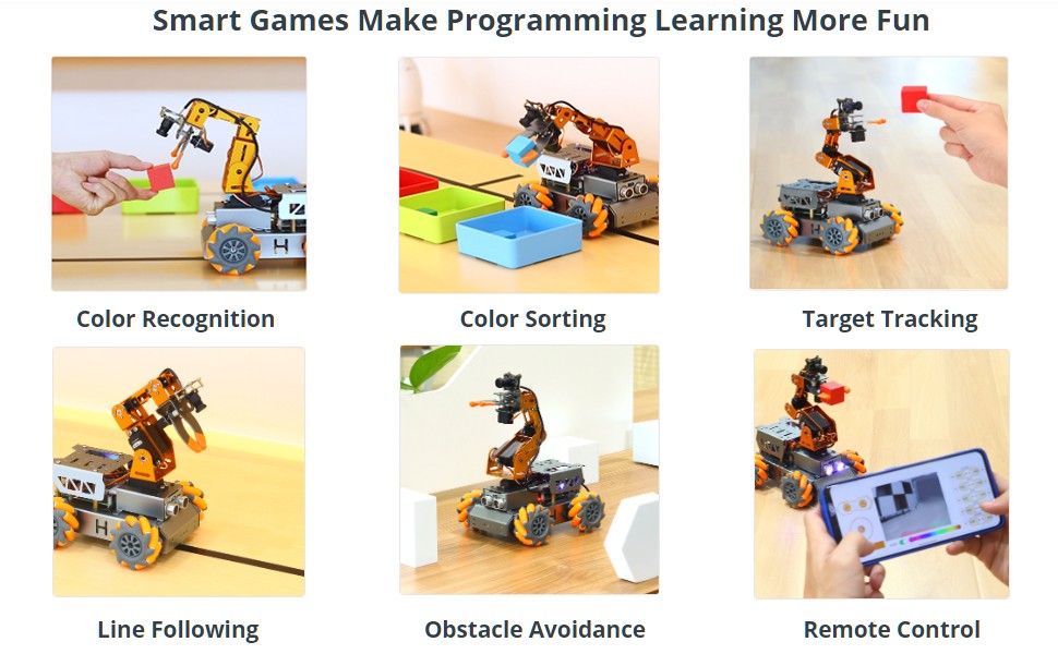 5DOF Robotic Arm RaspberryPi 5 AI Vision Tracking Target Sorting Open Source Kit