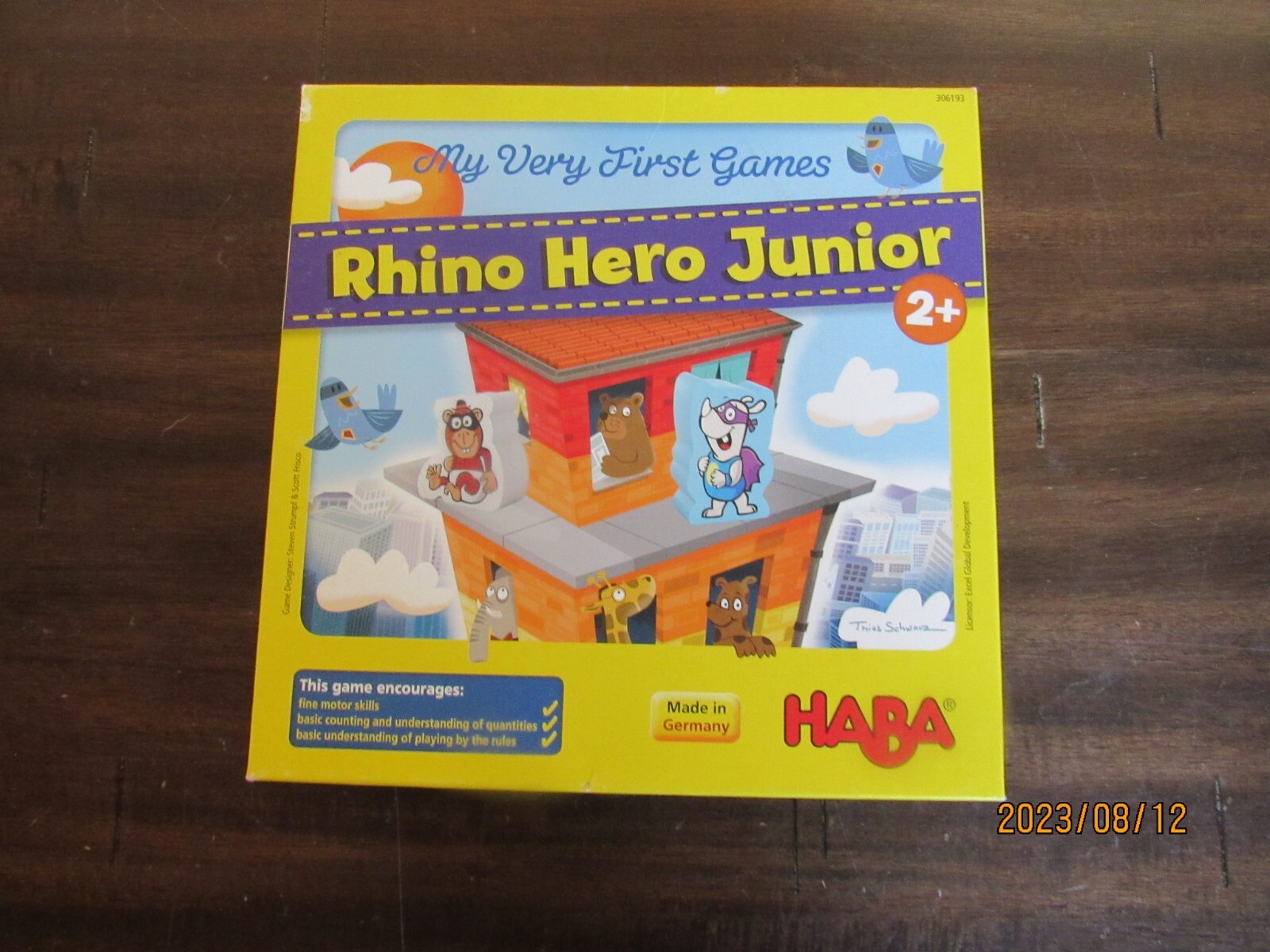 Rhino Hero Junior-HABA-My Very First Games-Made in Germany-3D Construction-