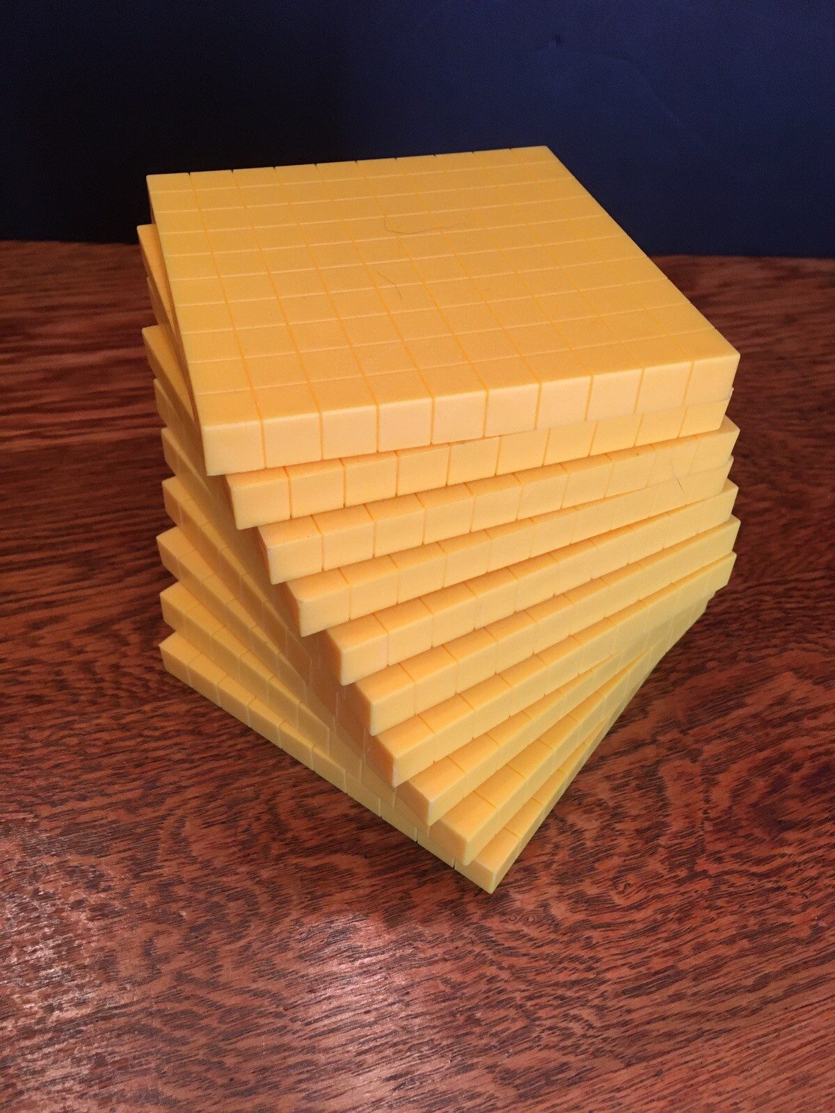 Lot of 10 Base Ten Blocks Flats 10×10 Yellow Math Manipulatives Teaching Aids