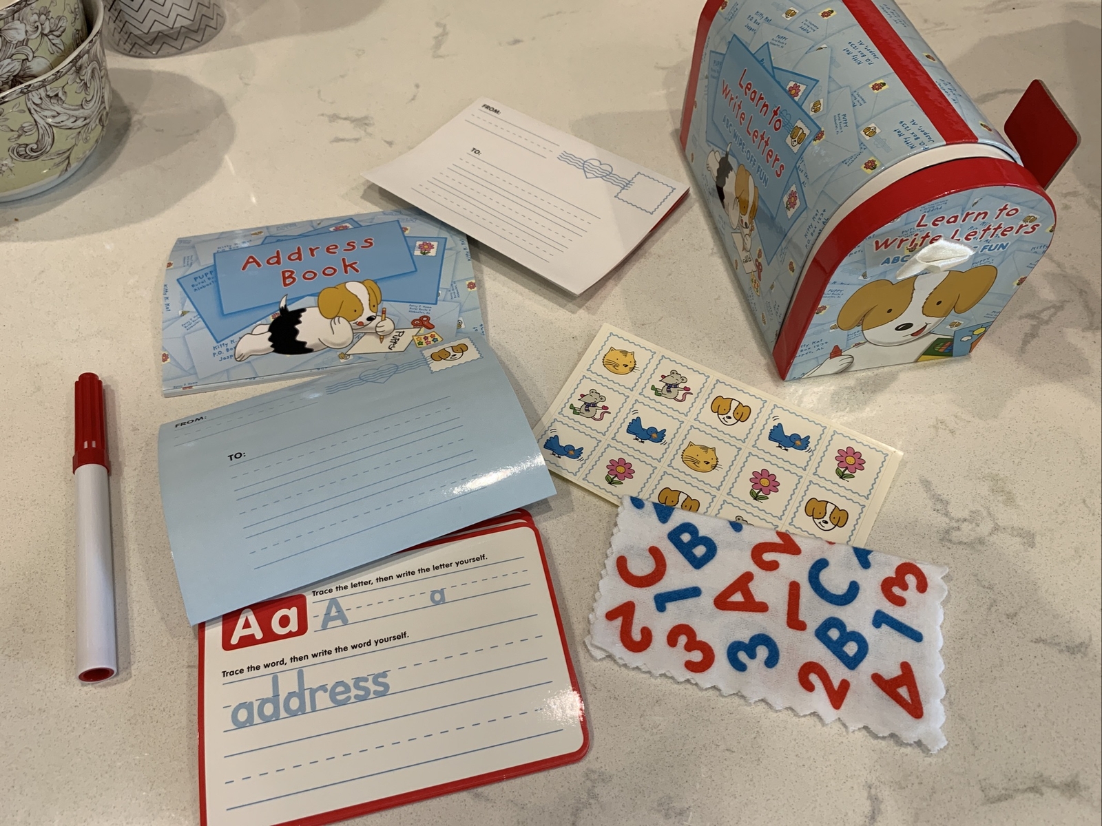 LEARN TO WRITE LETTERS ABC WIPE OFF FUN PUPPY MAIL BOX PI KIDS