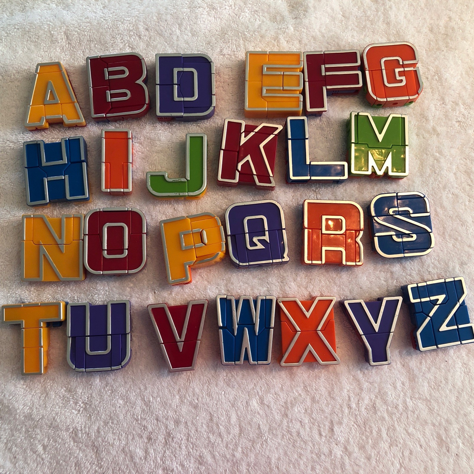 Alphabet Educational Alpha Bots Transforming Letters Lot of 25 Vintage Robots