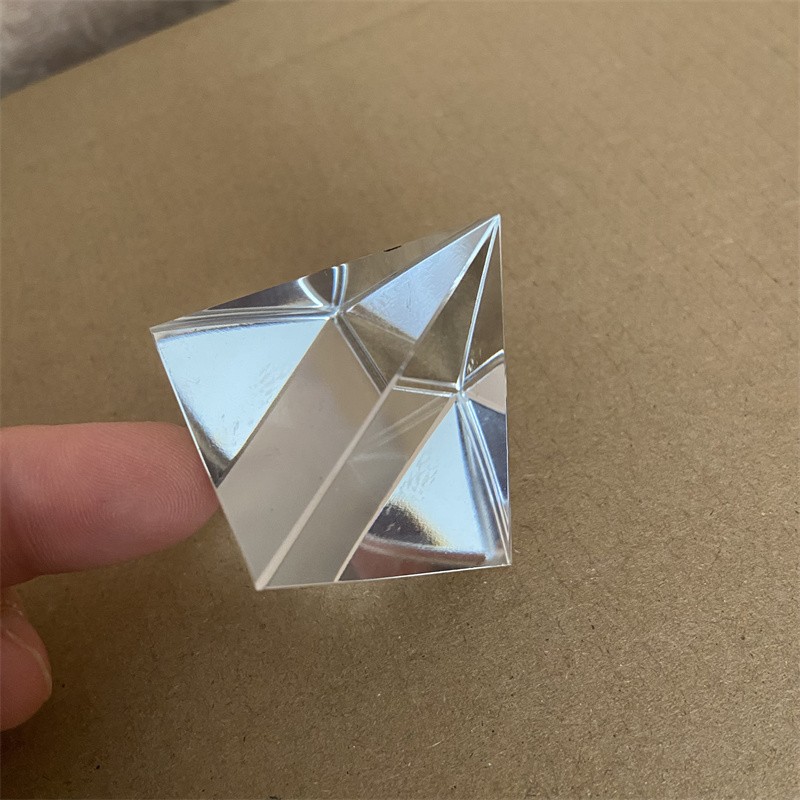 Rainbow Optical Glass Crystal Pyramid Prism for Science Survey Light Spectrum