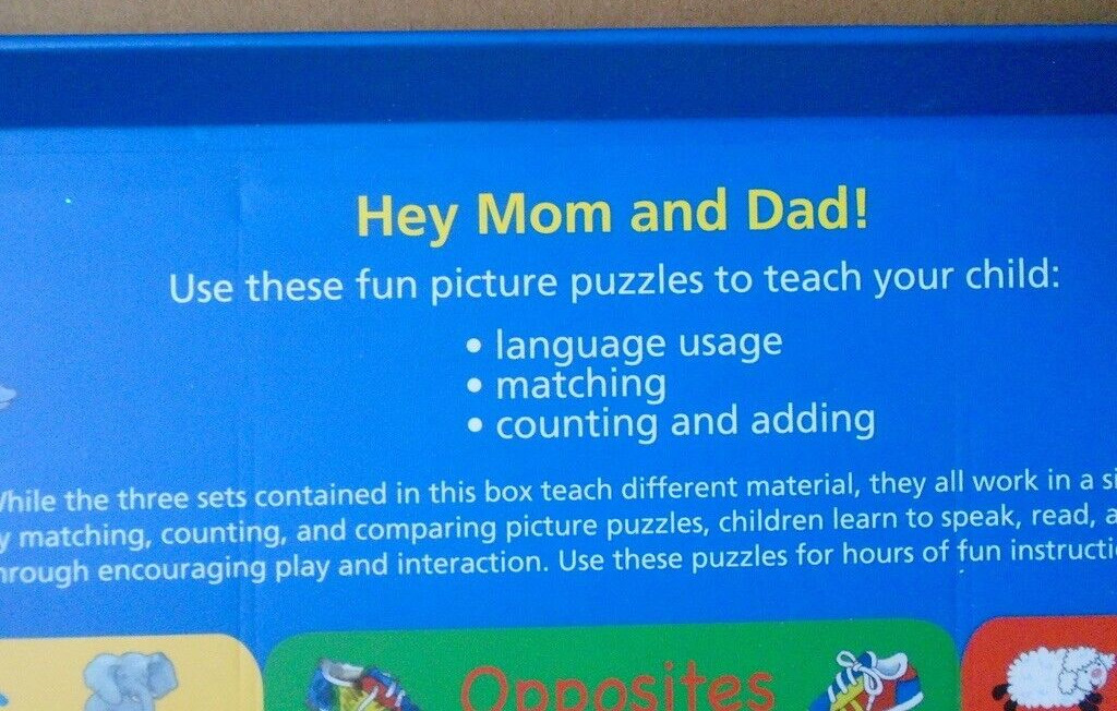 Early Learning Puzzle Set (ABC/Opposites/Numbers) by SpiceBox (100% complete)