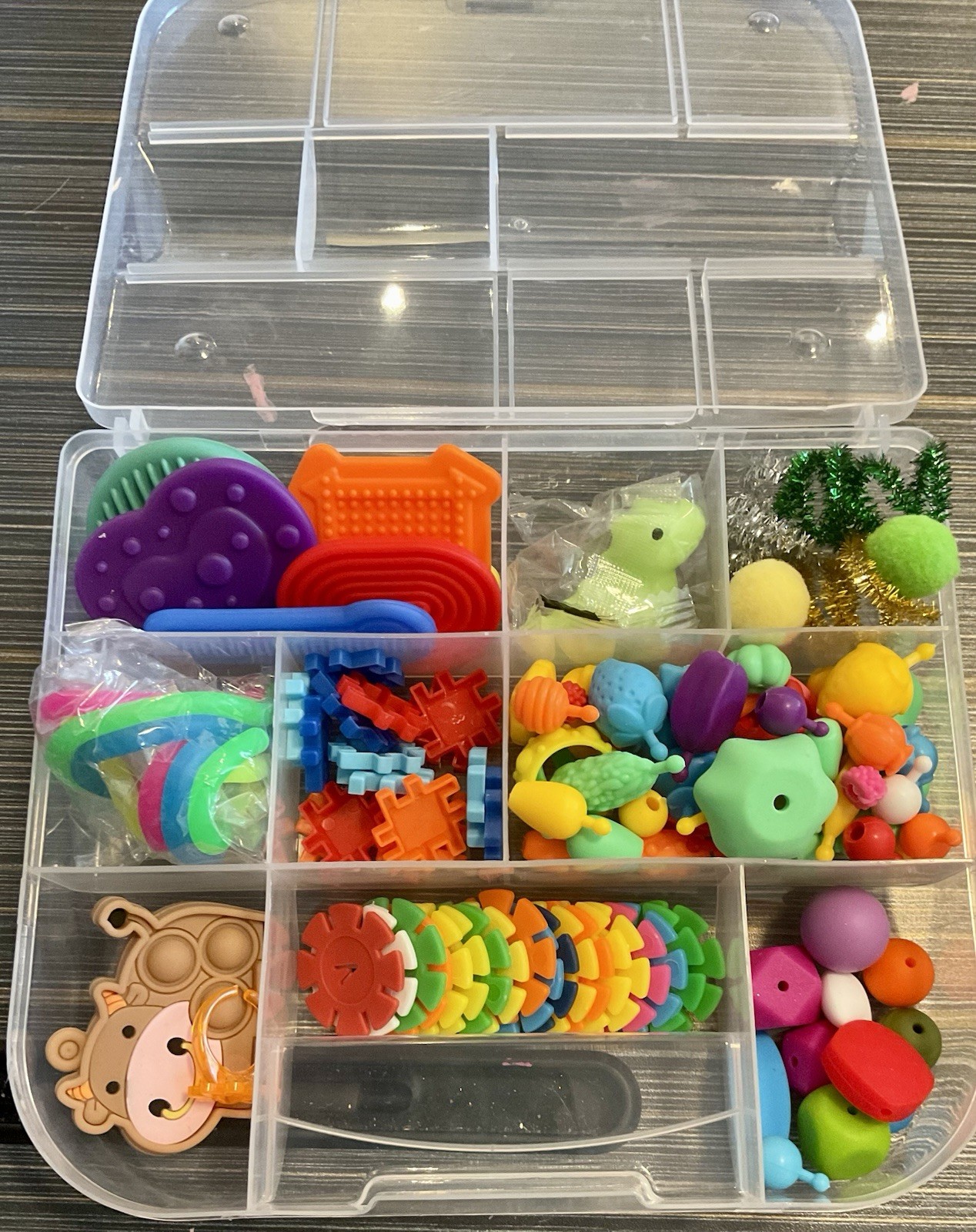 Kids Sensory Activity Kit with Organizer | Colorful Beads Fidgets Fine Motor Set