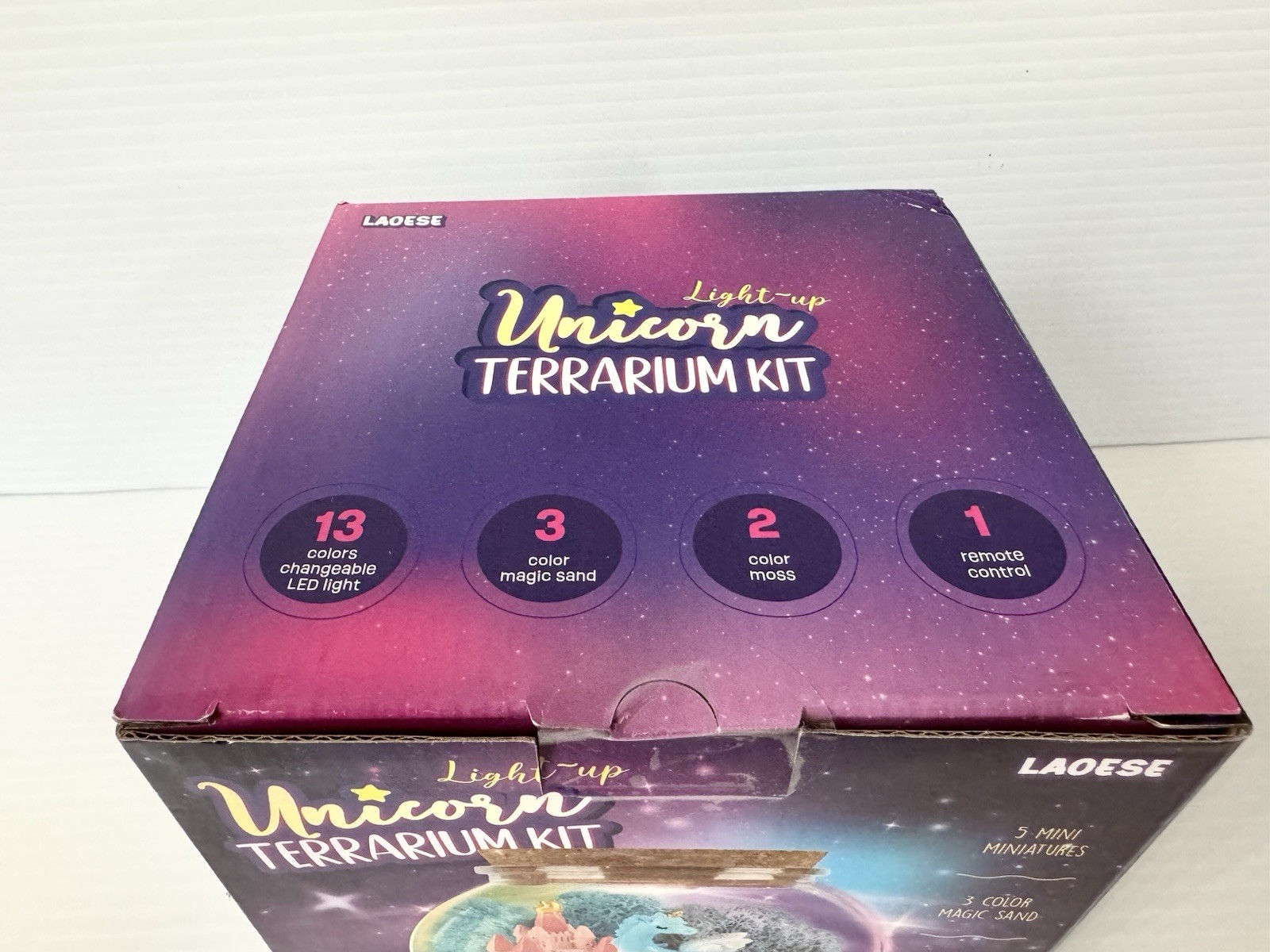 Light-Up Unicorn Terrarium Kit for Kids Arts & Crafts 13 Color LED Lights Remote