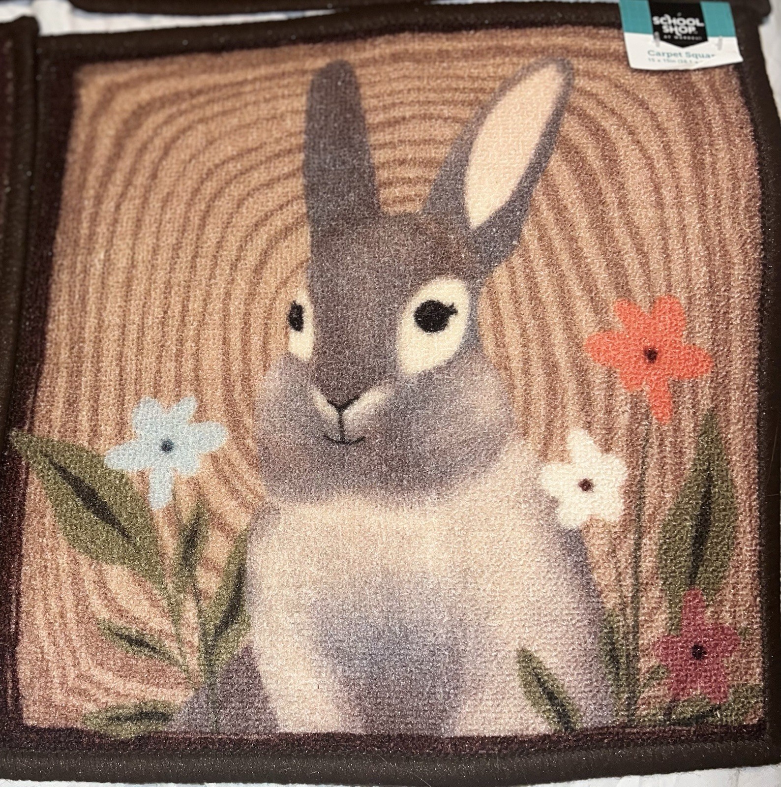 6 Pc Carpet Squares for Class 15 X 15 Mouse Fox Bear Squirrel Dear Rabbit