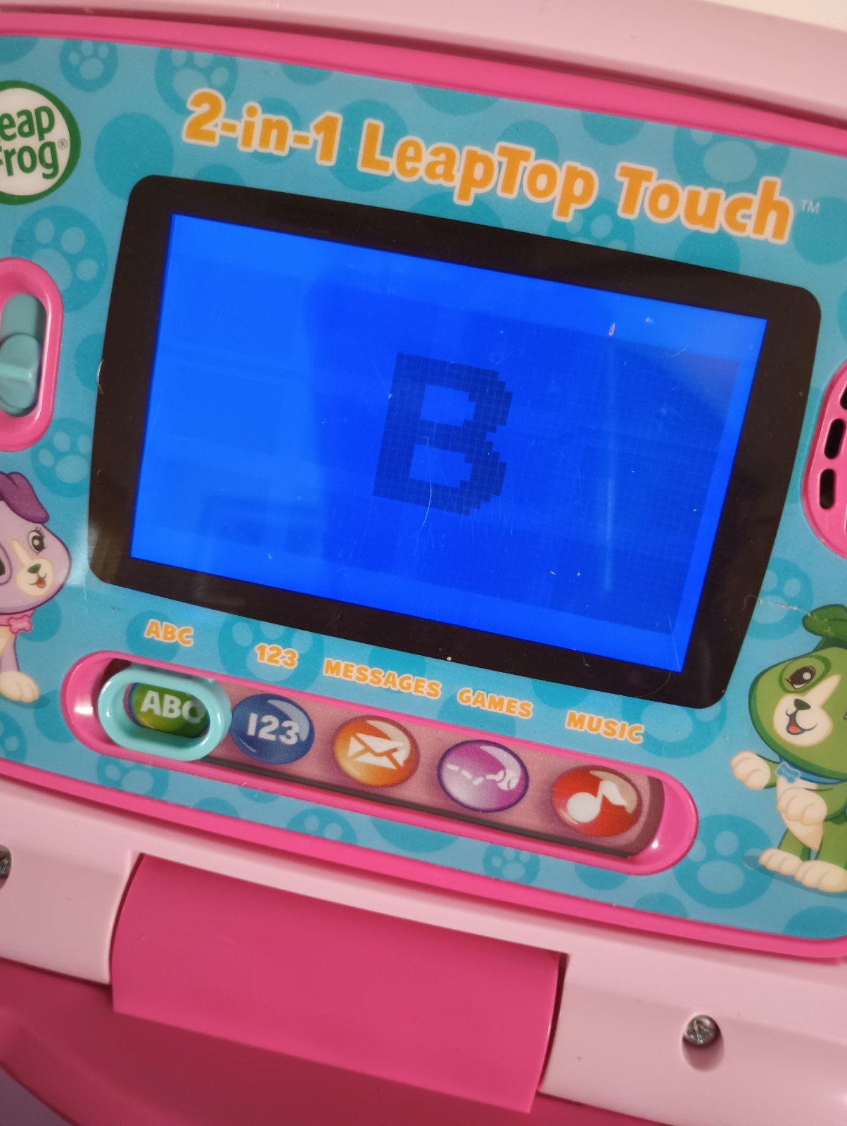 Leap Frog 2-in-1 LeapTop Touch For Kids Educational Laptop Toy Pink Tested Works