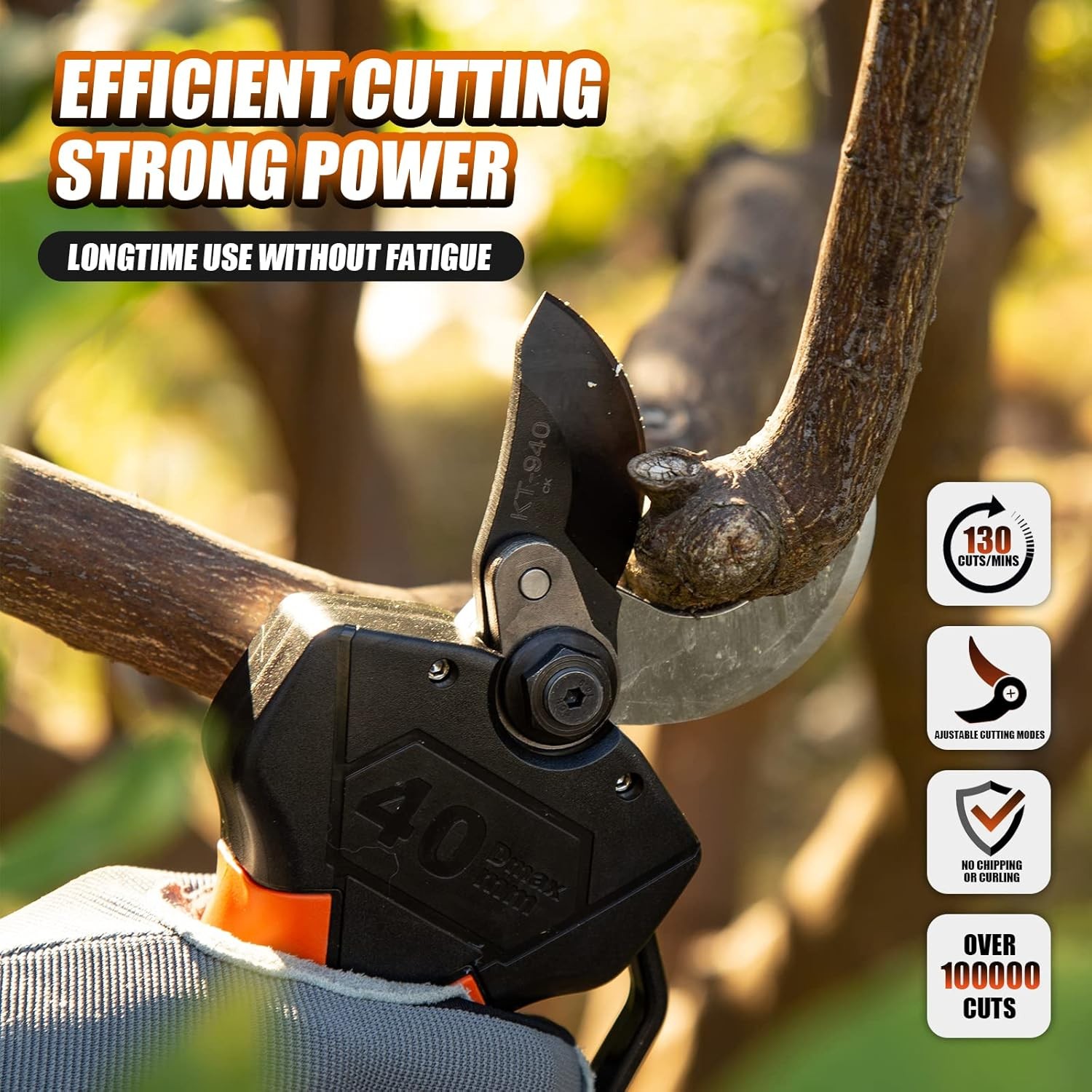 Cordless Pruning Shears 40mm Brushless Electric Pruner Kit
