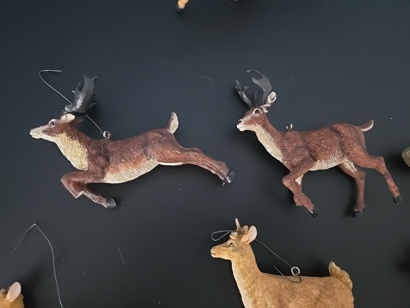 Animal Wildlife Wolf Deer Bear Bison Fox Ornament Figurine Hand Painted Resin