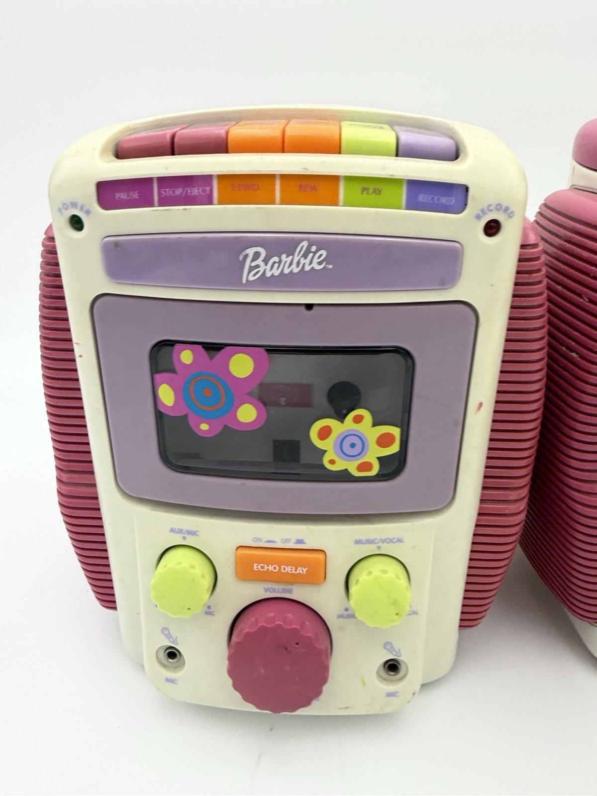 2 Vintage 2002 Mattel Barbie Sing A Long Karaoke Cassette Player Tested