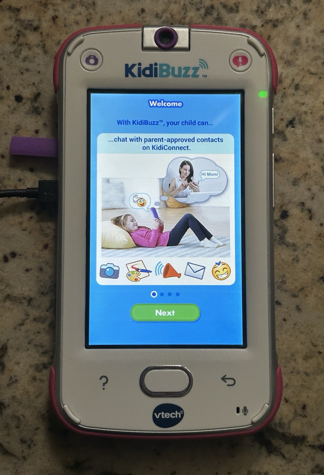 Lot of 2 VTech KidiBuzz 1695 Kids Smart Phone KidiZoom DX2 Smart Watch Pink