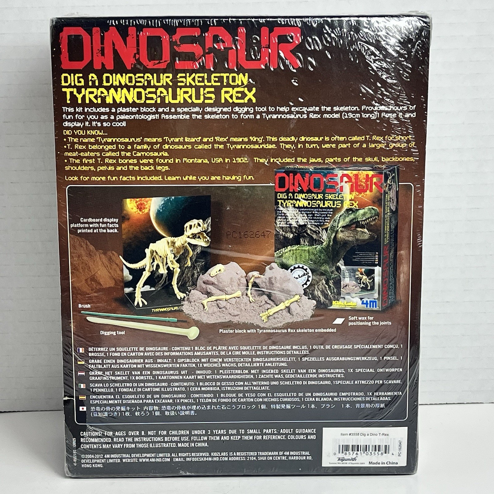 Dig a Dinosaur Skeleton Tyrannosaurus T-Rex 4M Kidz Labs Educational New SEALED