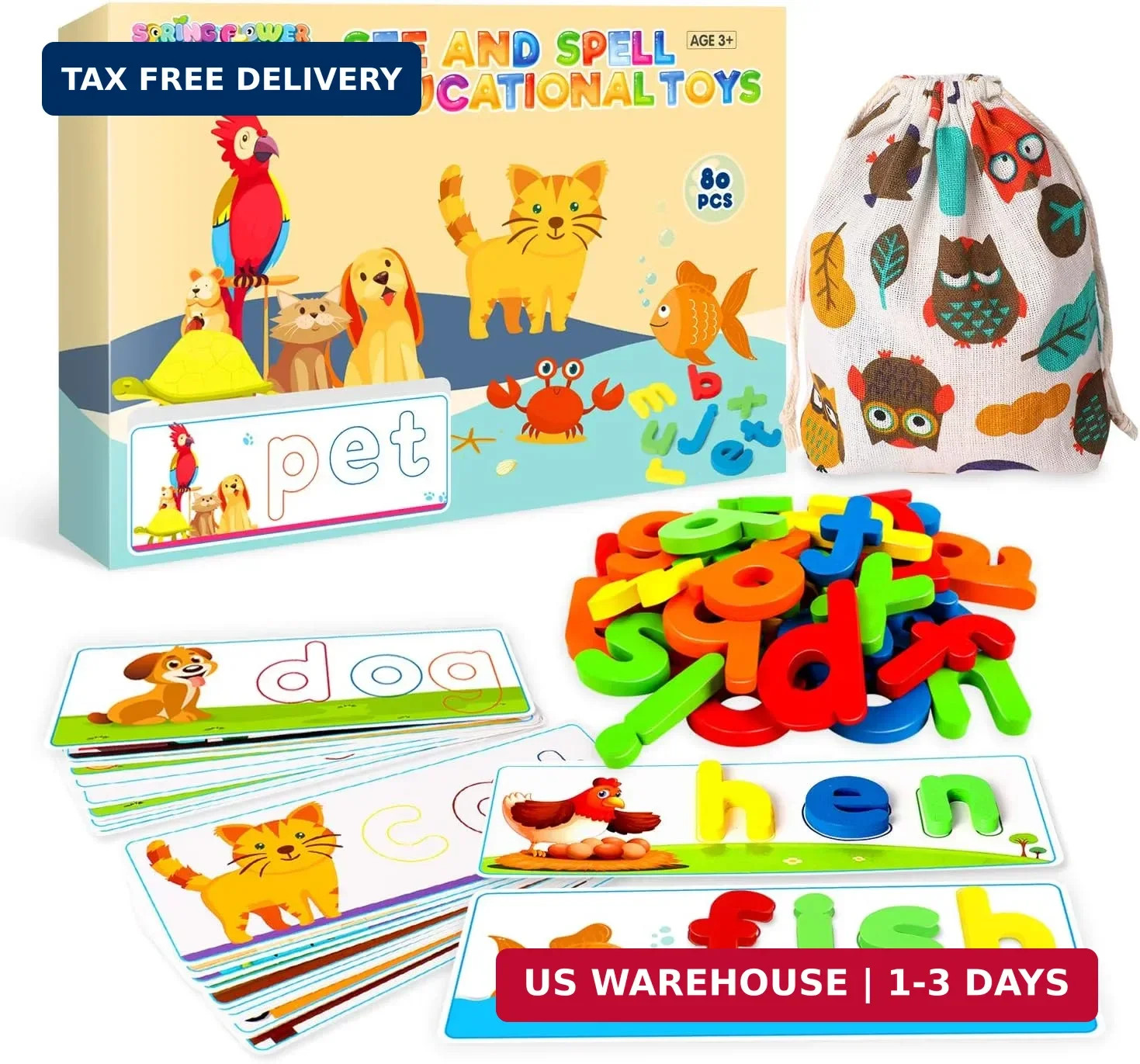 SpringFlower See & Spell Matching Letter Toy,Learning Educational Toy For 3 4 5