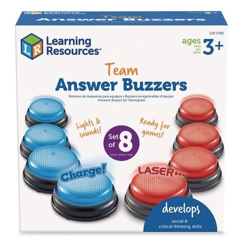 Learning Resources Team Answer Buzzers, Ages 3 and Up, 4 Buzzers