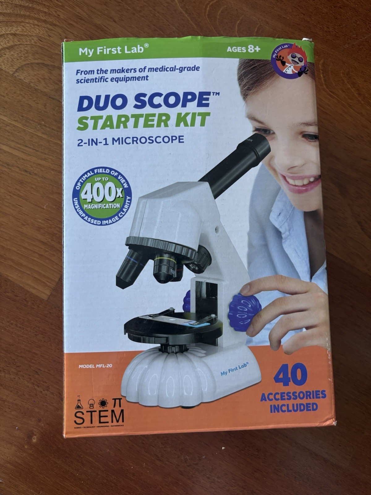 My First Lab Duo Scope Starter Kit 2-in-1 400x Microscope with 72 Bonus Specimen