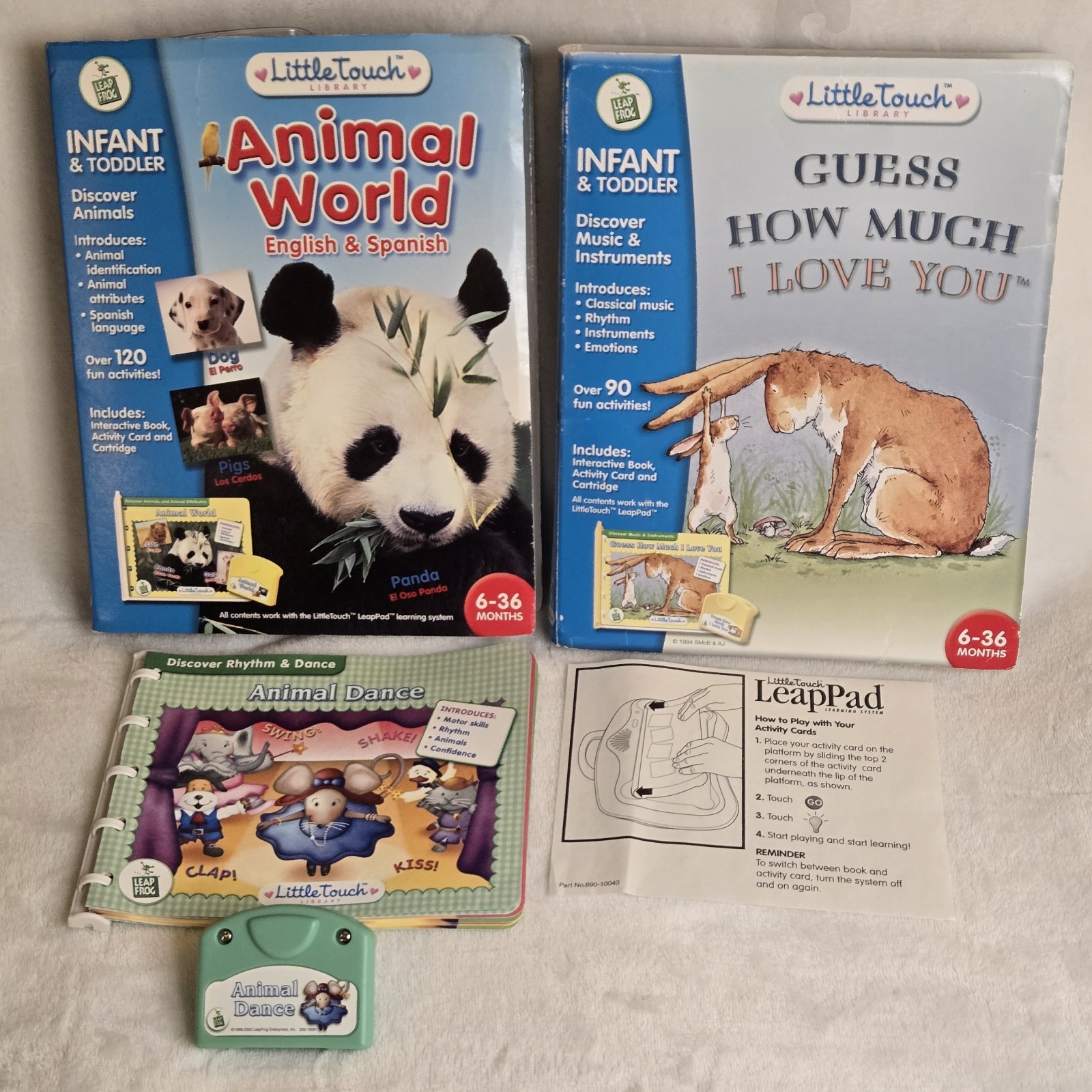 3 Little Touch Leap Frog Leap Pad Books & Cartridges Animals Infants Toddler