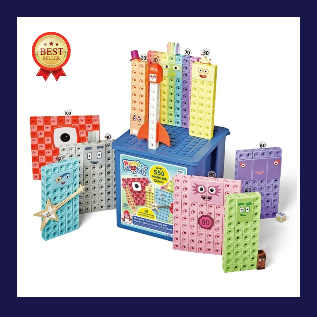 hand2mind Numberblocks Heroes with Zeroes MathLink Cubes Activity Set Preschool