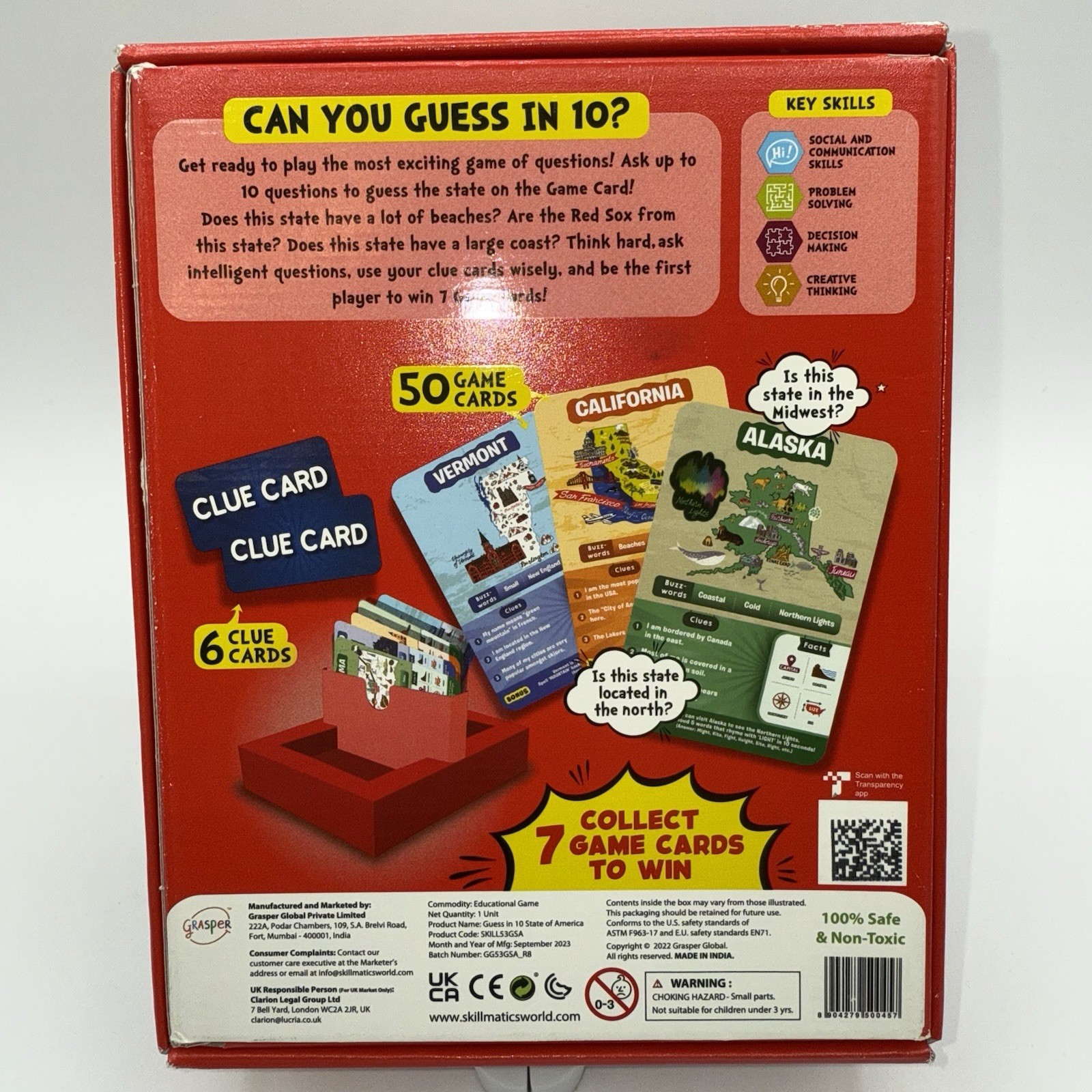 Guess in 10 UNITED STATES OF AMERICA Educational Game NEW! Geography Skillmatics