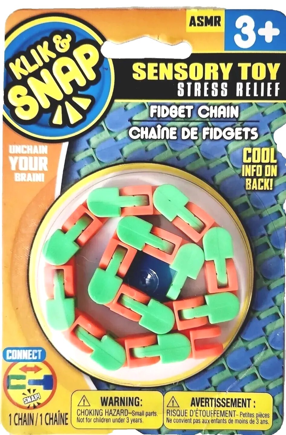 Fidget Chain Klik & Snap, Sensory Toy for Stress Relief – ASMR Color Random