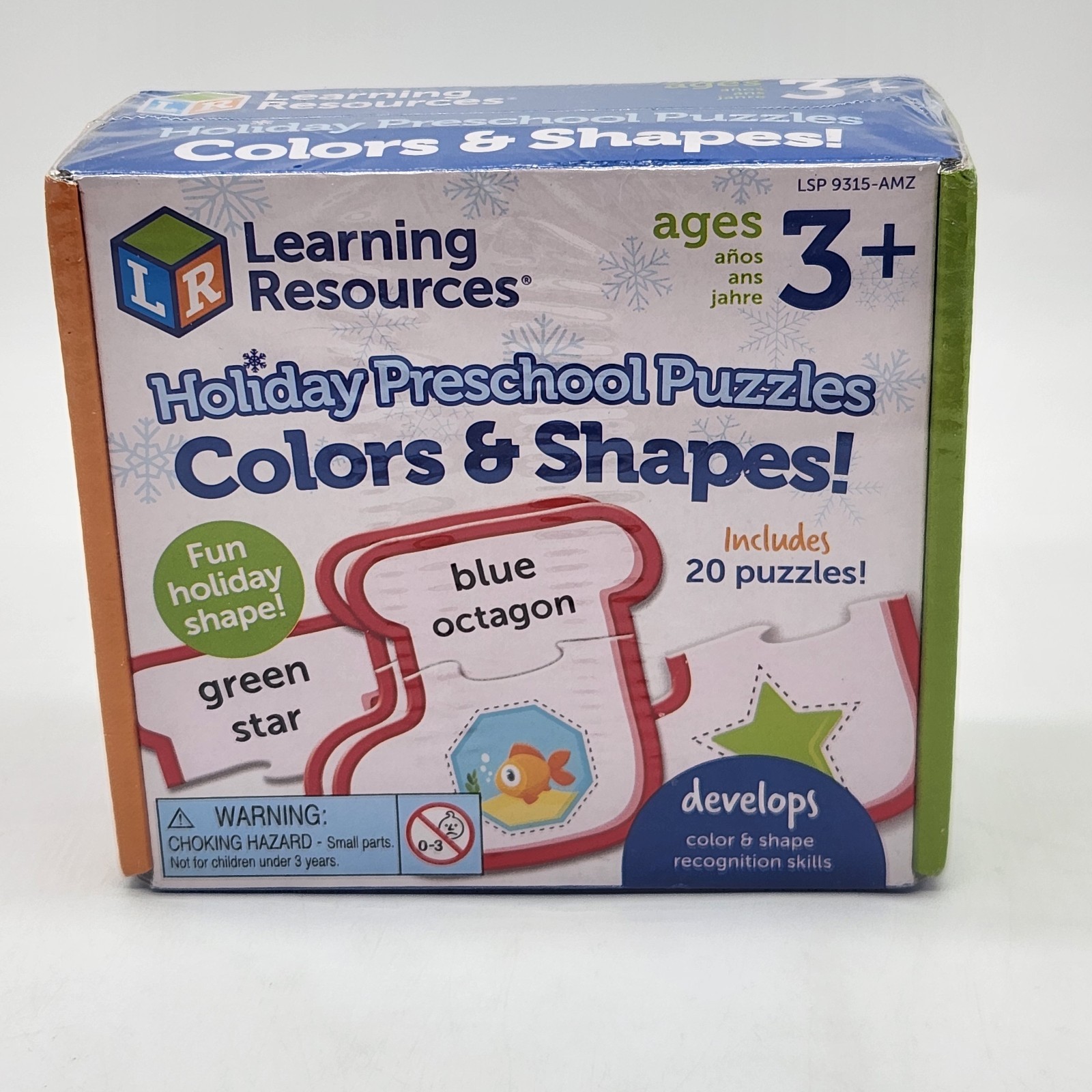 Learning Resources Holiday Preschool Puzzles Colors & Shapes! Ages 3+ NEW
