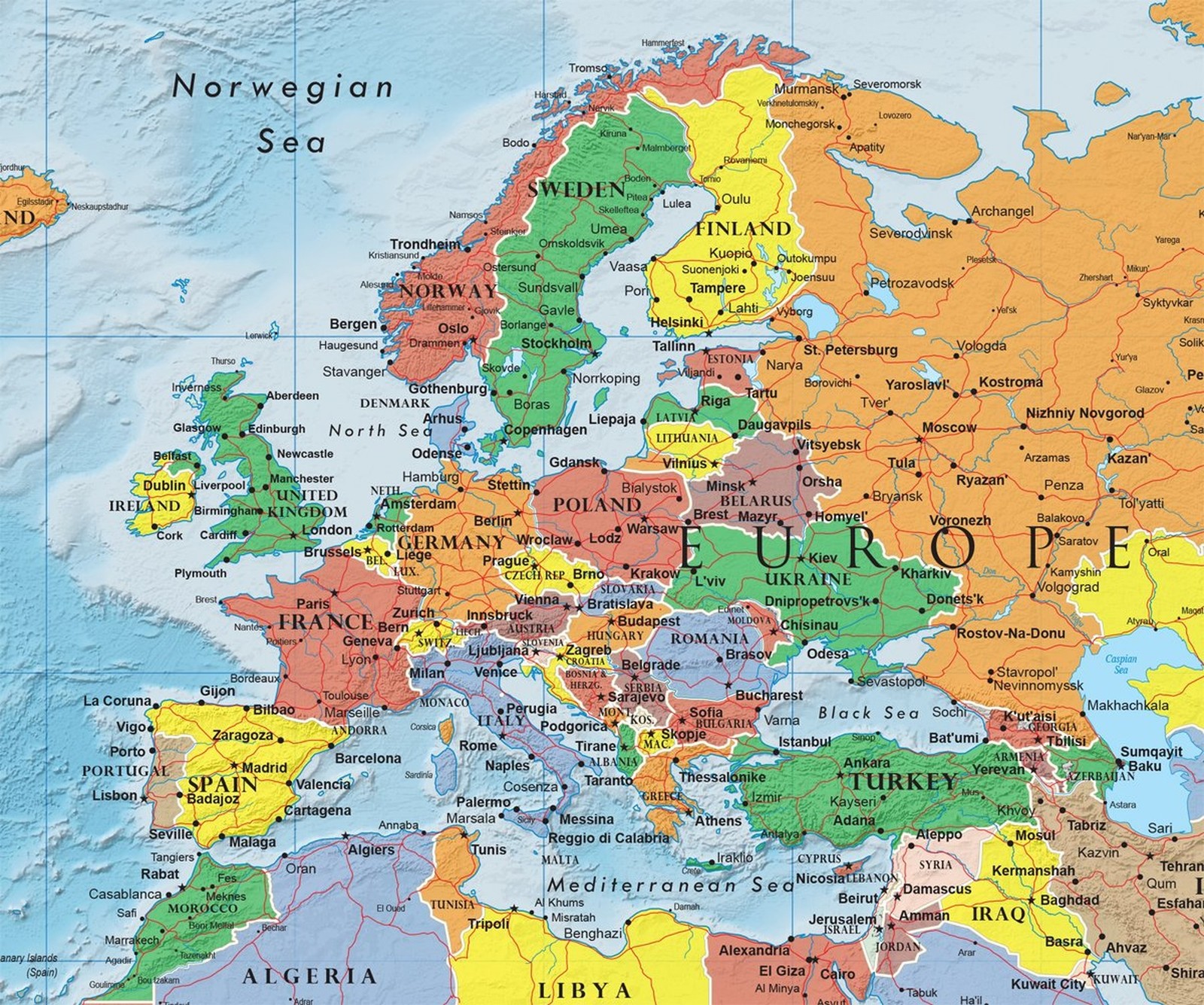 48×78 World Classic Premier Wall Map Mega Poster Laminated