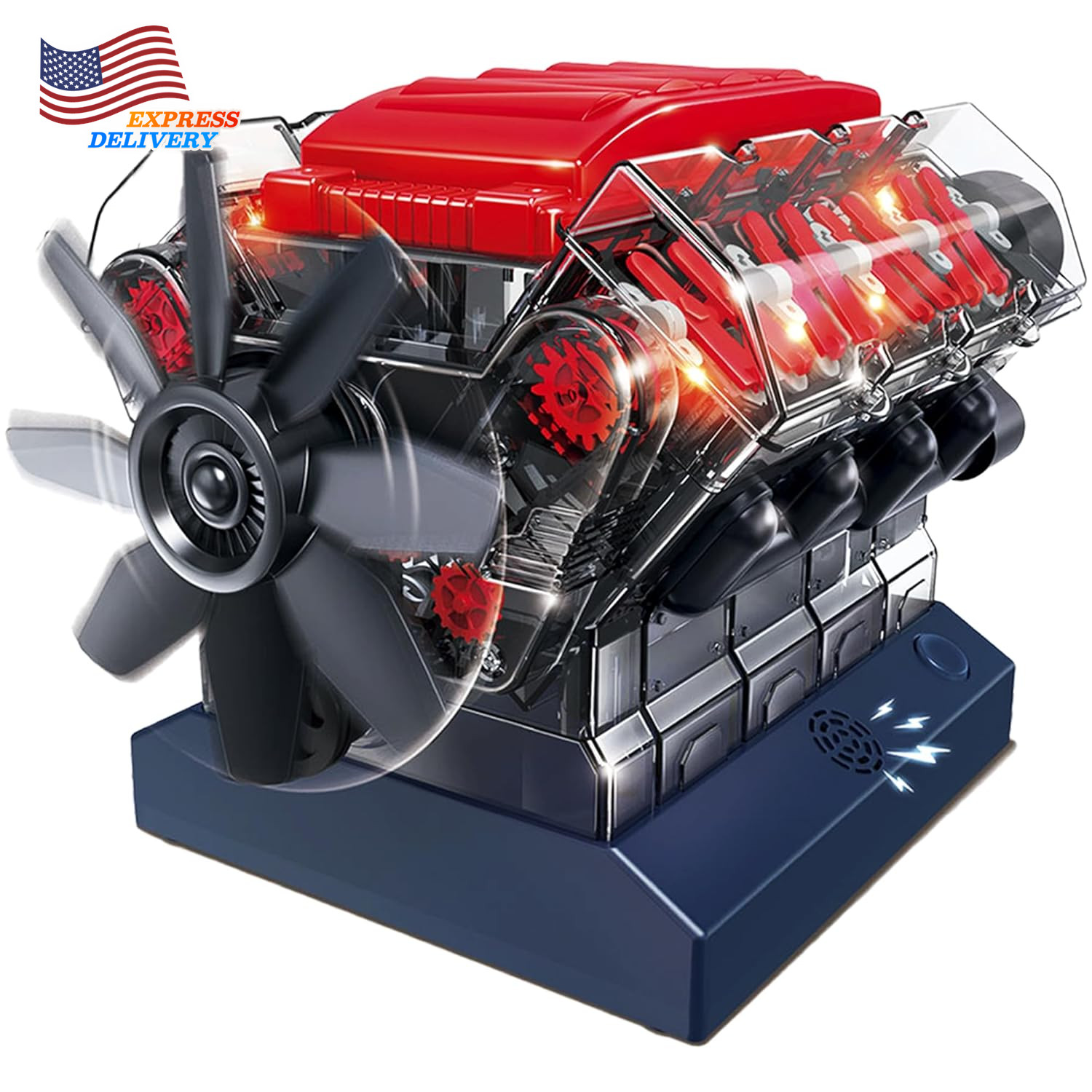 V8 Combustion Engine Model Kit That Runs Build Your Own STEM w/ 270 STEM Parts