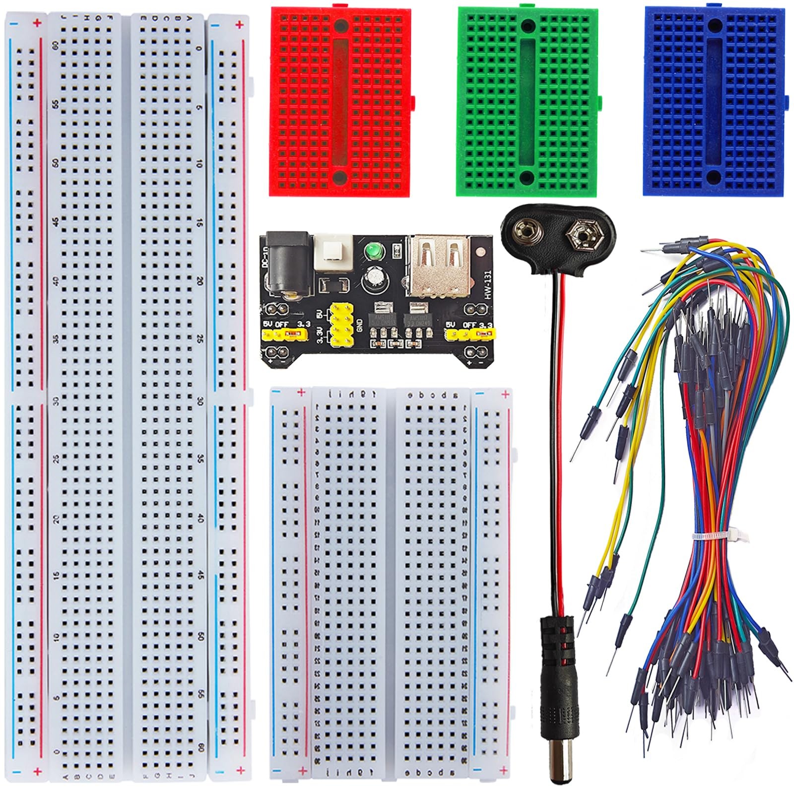 Breadboard Kit with 830-Tie-Point, 400-Tie-Point Boards, 3×170-Tie-Point…