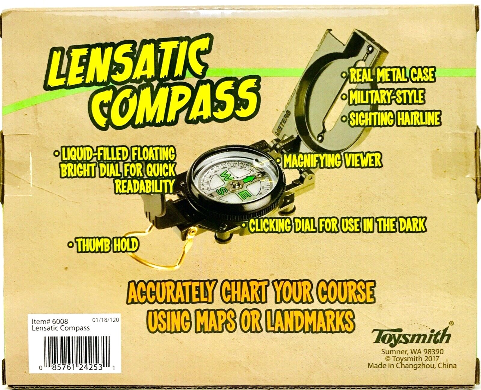 1 Ct Toysmith Outdoor Discovery Lensatic Compass Accurately Chart Your Course