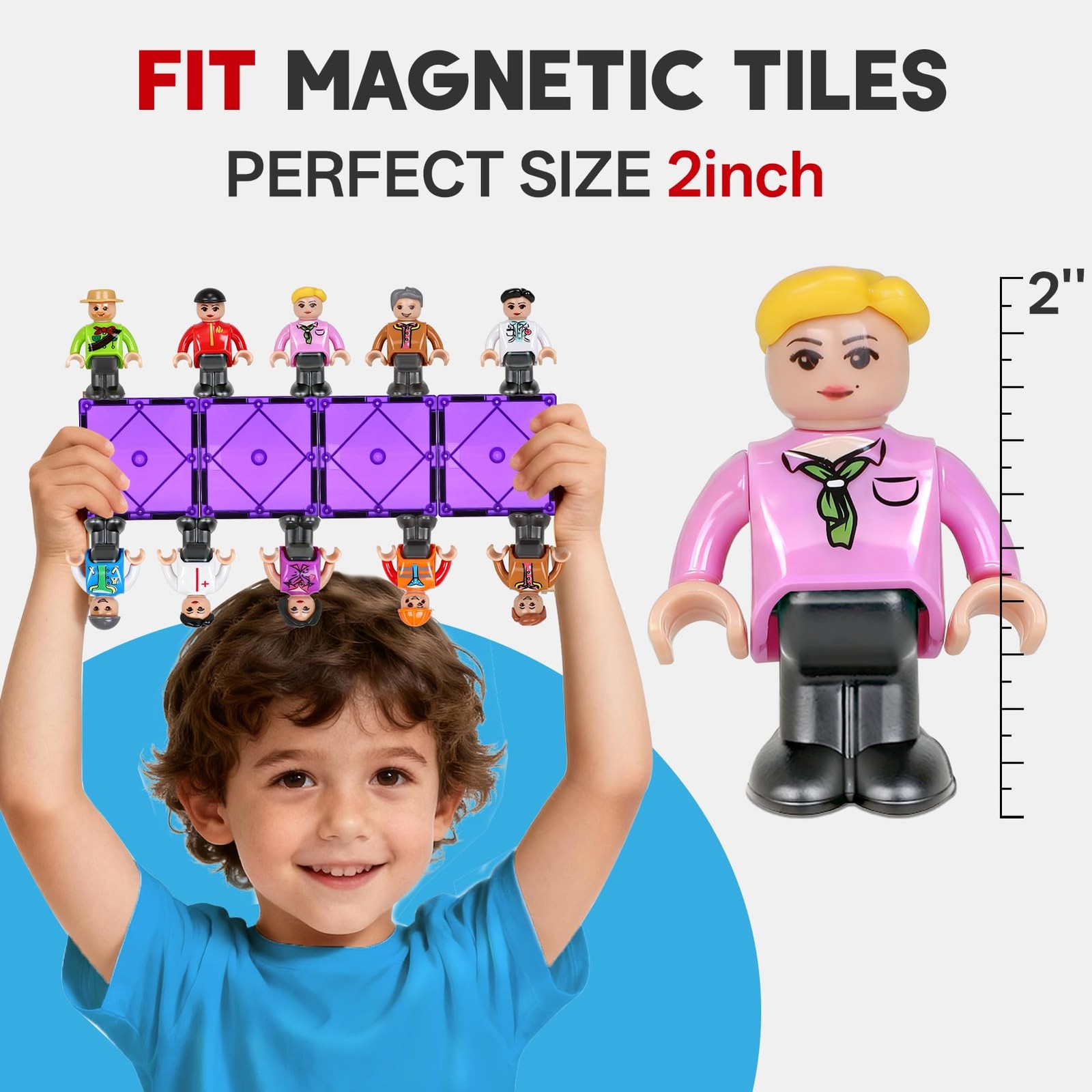 Magnetic People Figures for Kids-15PCS,Community Helpers Small, Multicolor