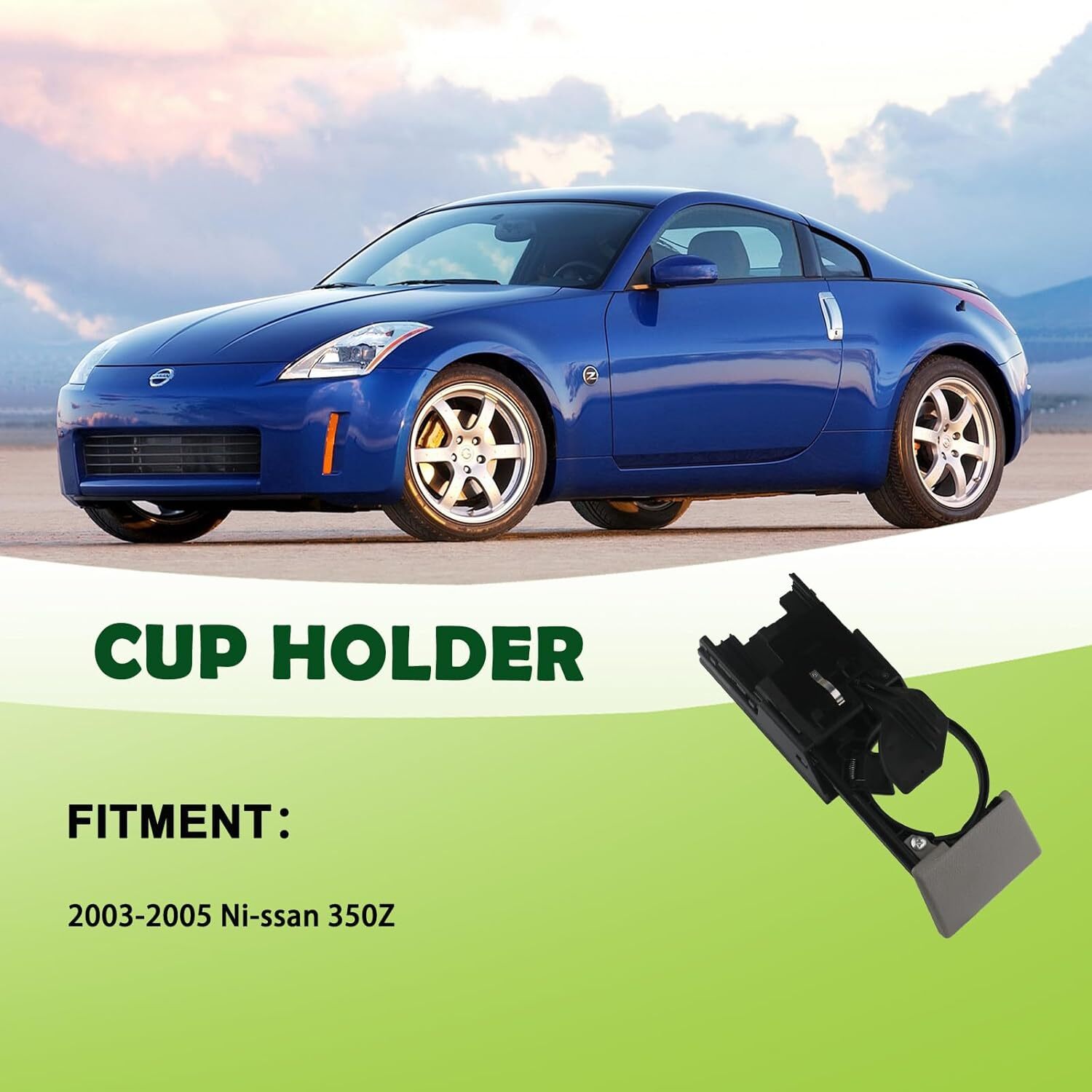 Dash Dashboard Cup Holder Assembly Gray Compatible with 2003-2005 Nissan 350Z