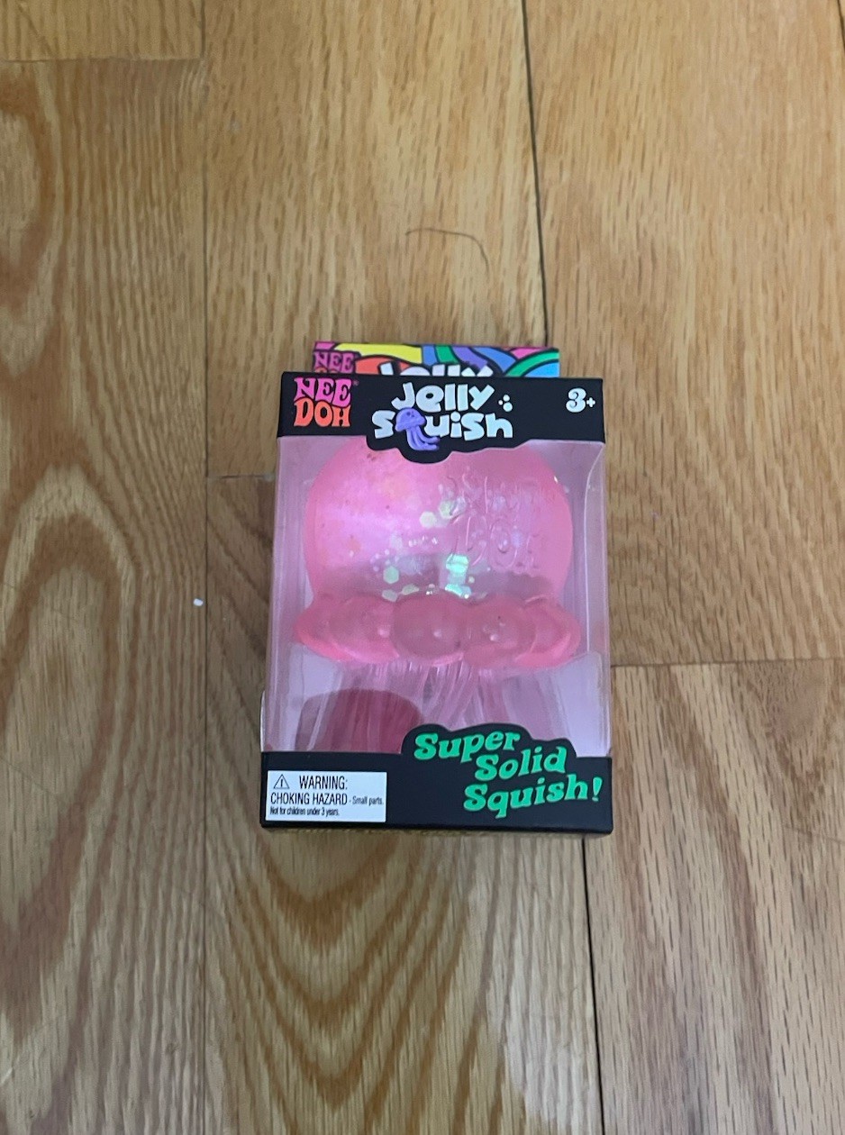 NeeDoh Pink JELLY SQUISH Sparkle Jellyfish Squishy Nee Doh 100% Authentic