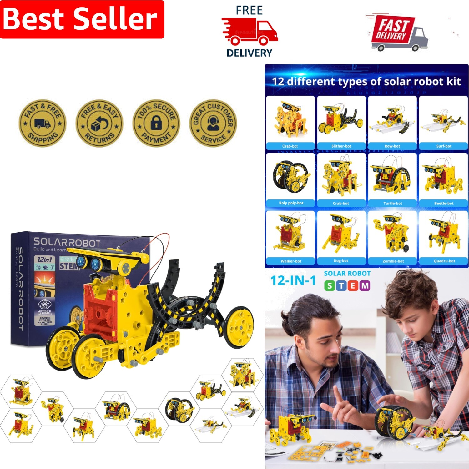 Creative Solar Robot Building Kit for Ages 8-12 – Endless Educational Fun