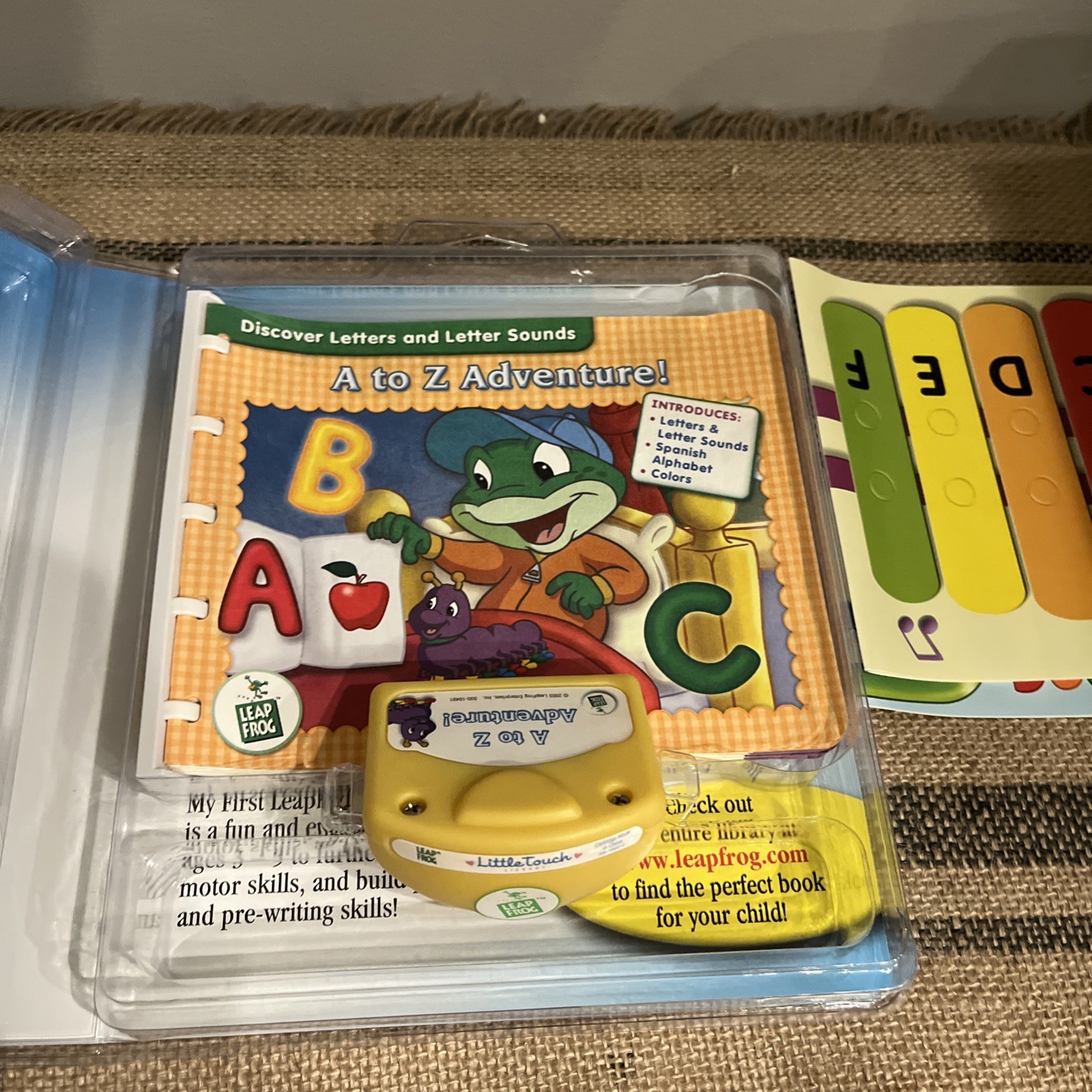 LEAP FROG Baby Little Touch Leap Pad A to Z Adventure Book + Cartridge Preschool