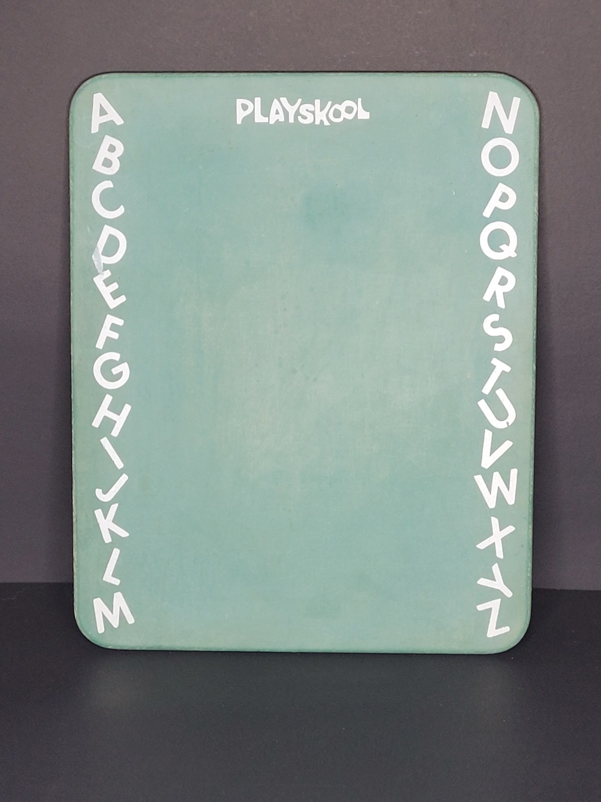 1970’s Playskool 8″ x 10″ Green Chalkboard With White Alphabet