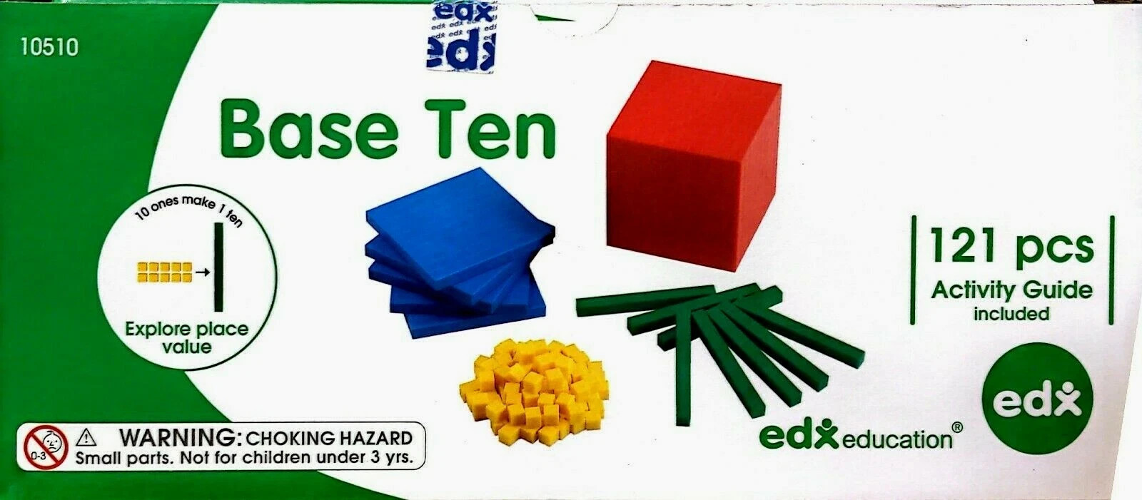 121 Piece EDX Educational Base Ten Blocks # 10510 NEW
