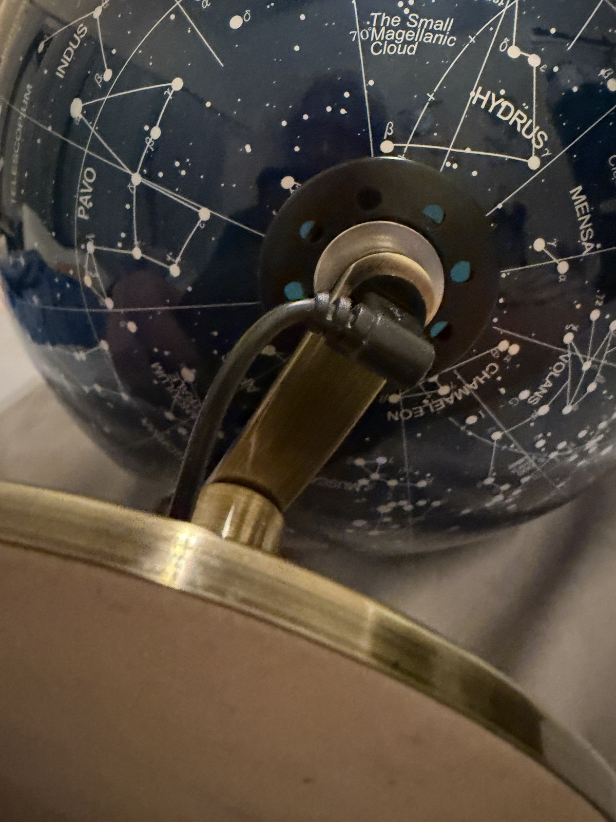 Light Up Celestial Star Map Globe Lamp Rotating Constellation Astronomy Deco EUC