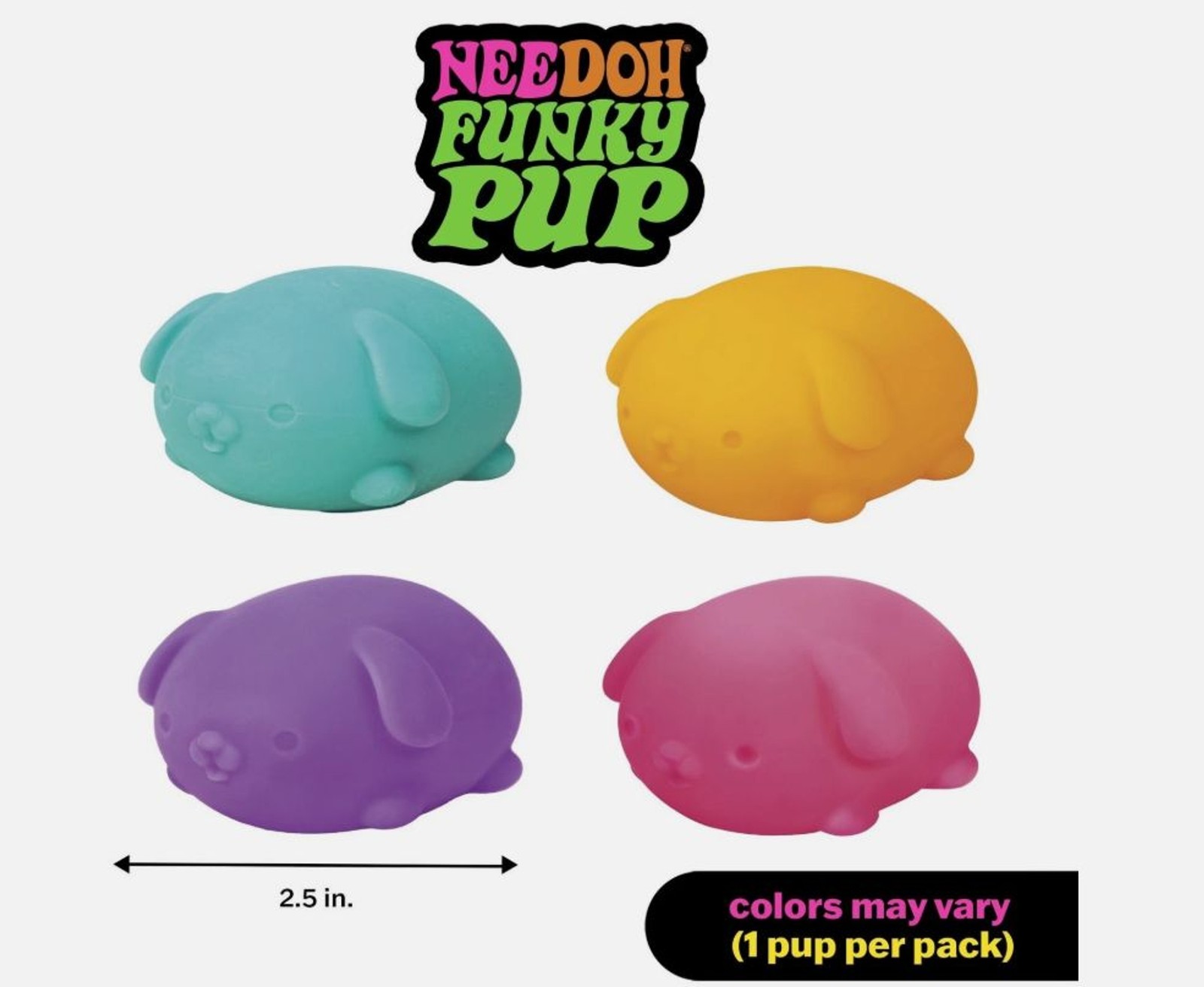 NeeDoh Funky Pup Squish Toy Teal/Blue