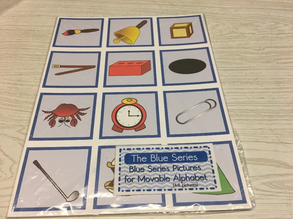 The Blue Series – Pictures For Movable Alphabet – Montessori