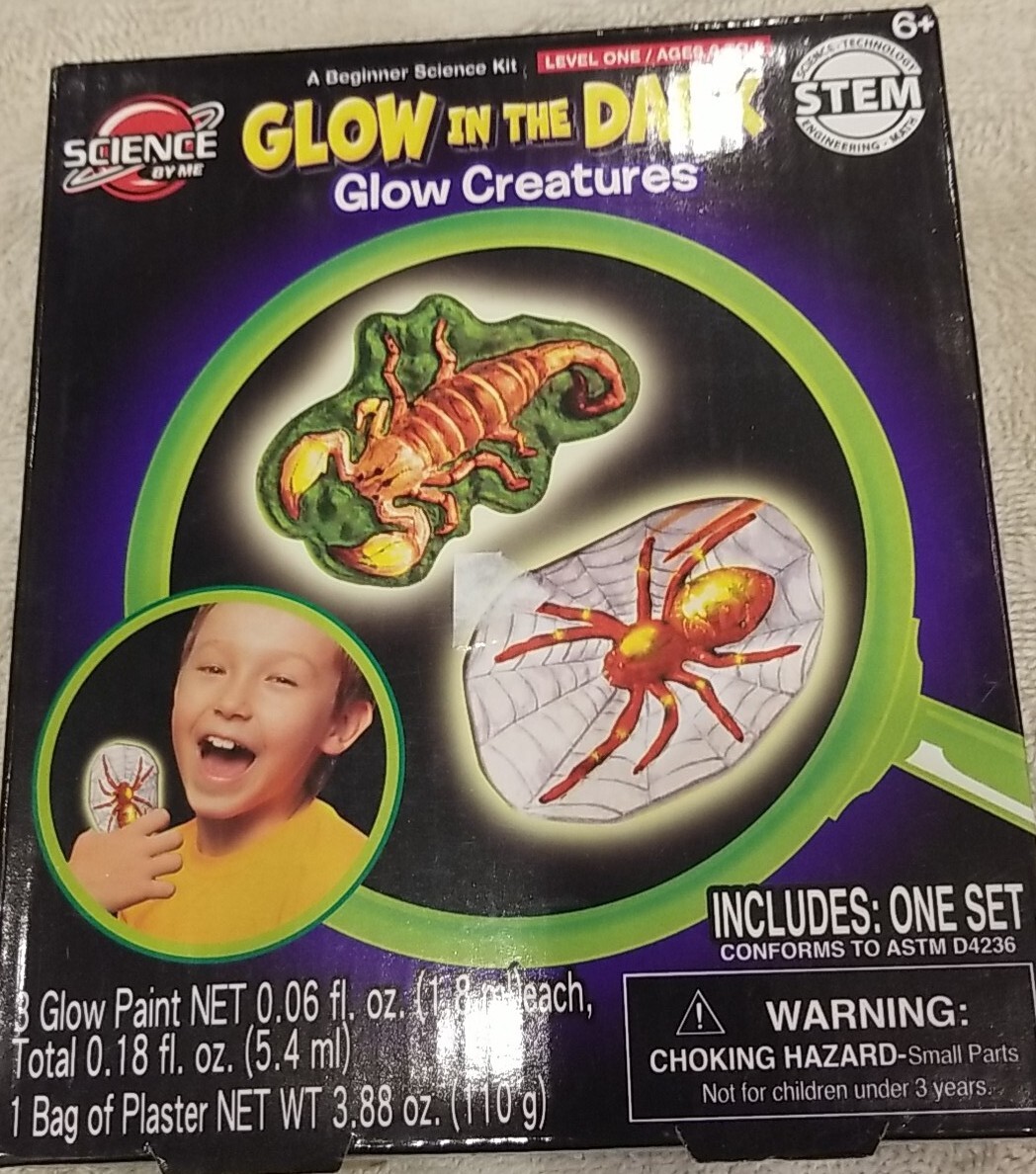Glow in the Dark Creatures Kit Make & Paint Creepy Crawlers Science by Me – New