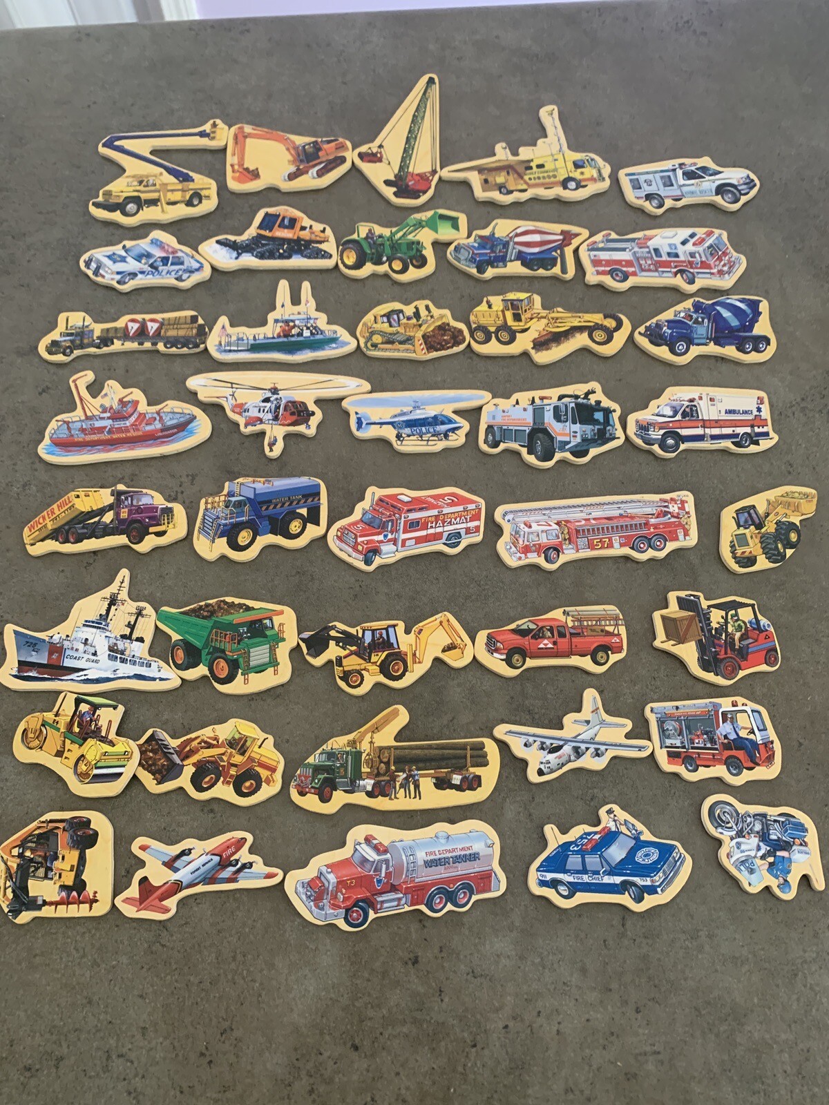 Lot Of 40 Vehicles Of All Kinds Magnets. Vintage Cars Fridge Magnets
