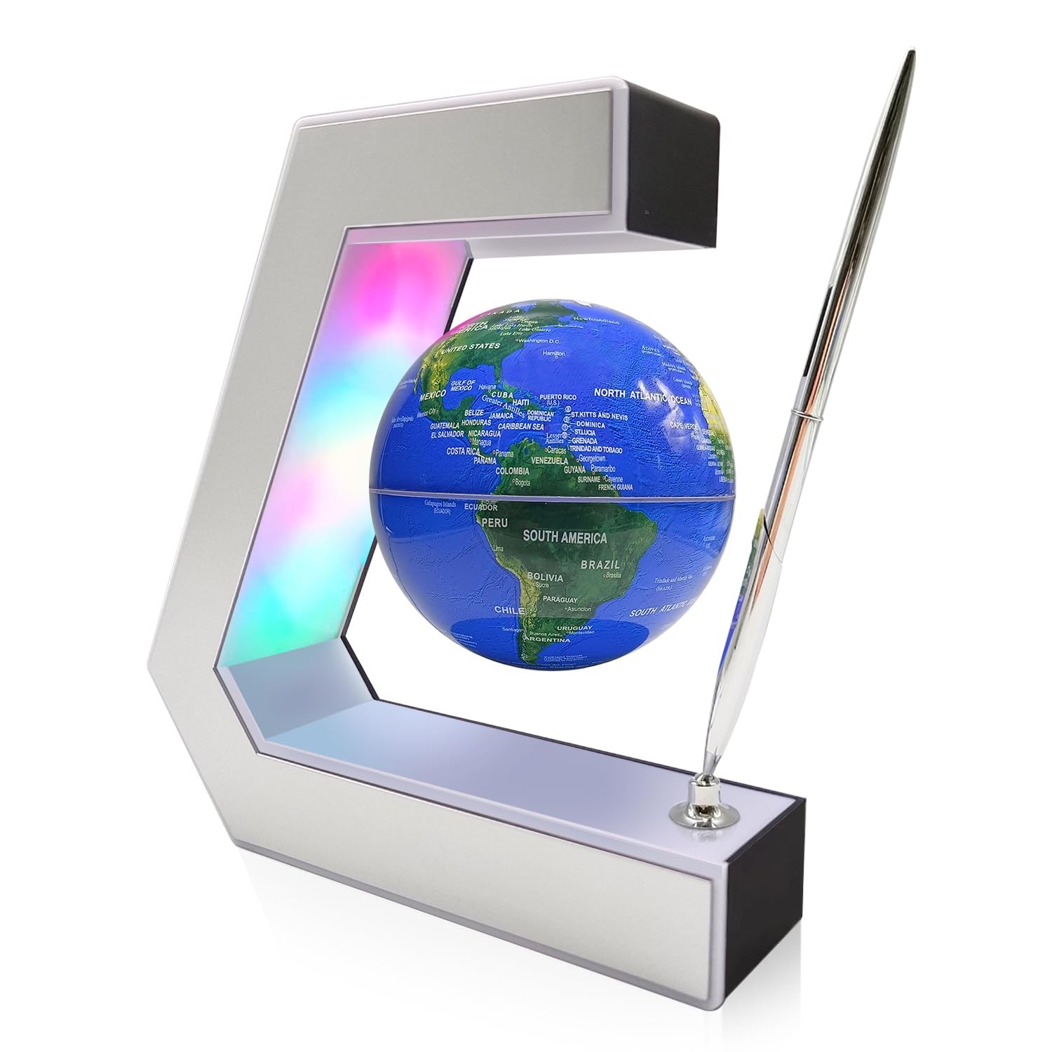 Flagest Magnetic Levitation Globe with LED Lights & Touch Control and Blue