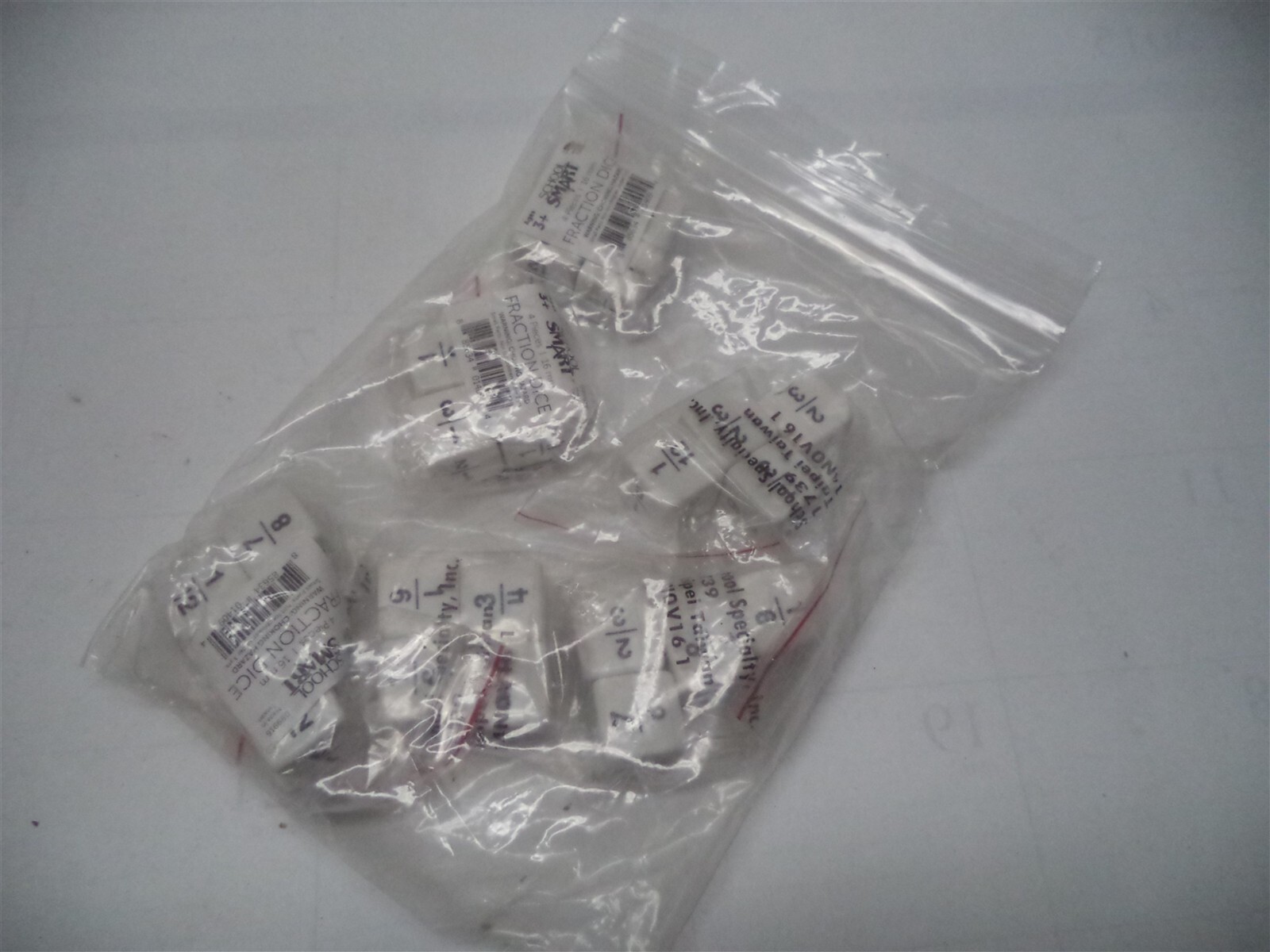 School Smart 4 Piece Fraction Dice Model: 172106451633