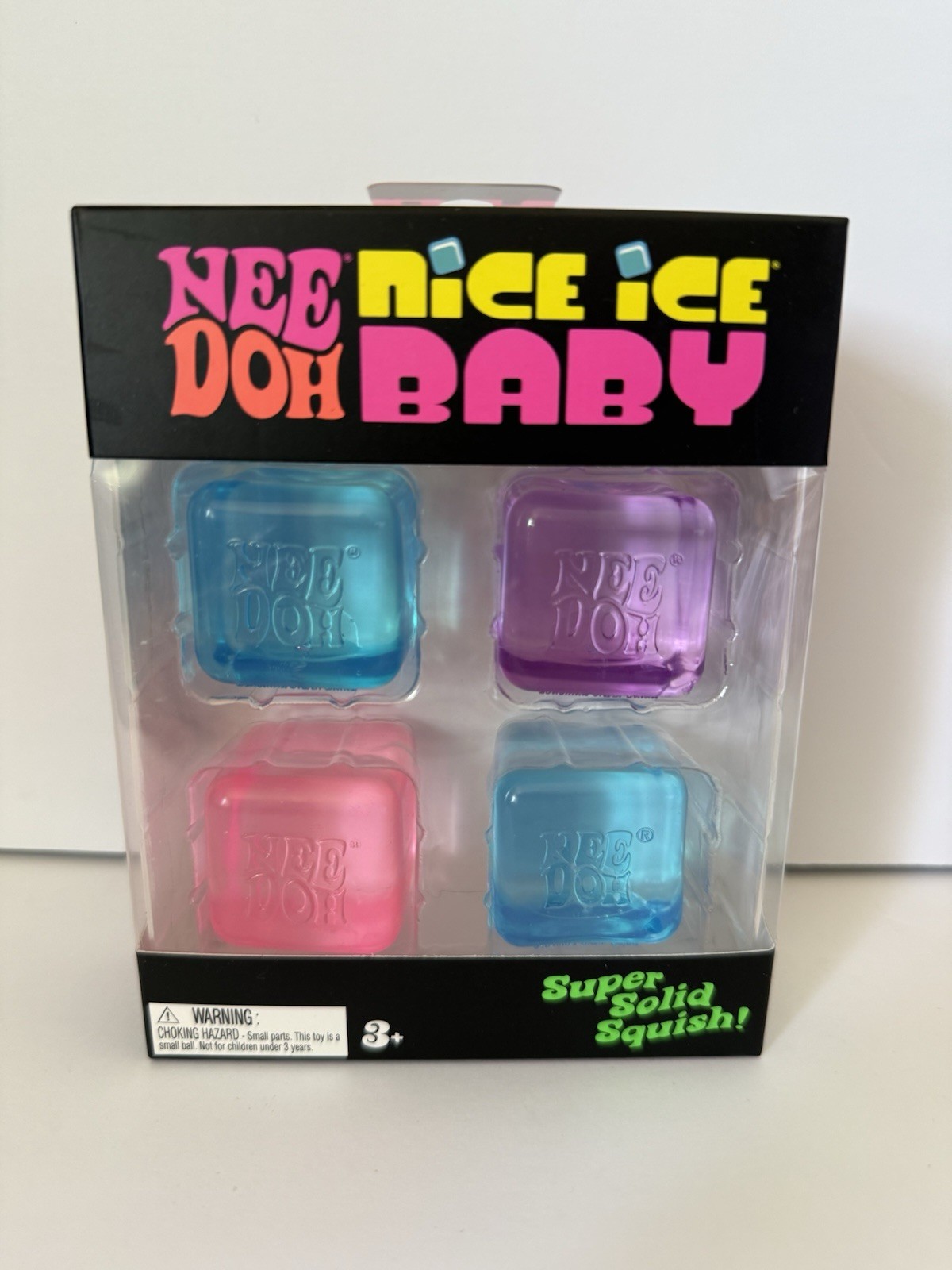 Nee Doh Nice Ice Baby Super Solid Squish Squeeze Toy 4 Pack