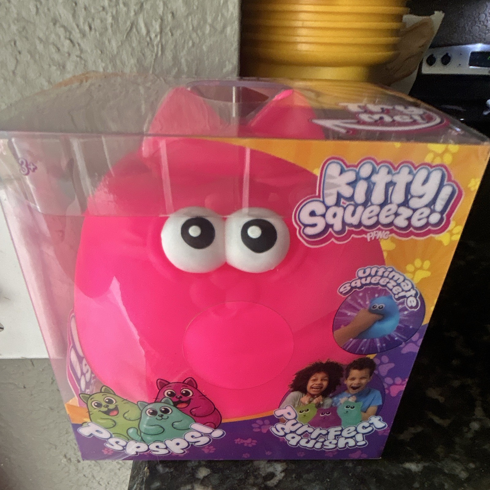 PPNC Pipsqueaks Kitty Squeeze Pink Tactile Squeezable Toy, 2021