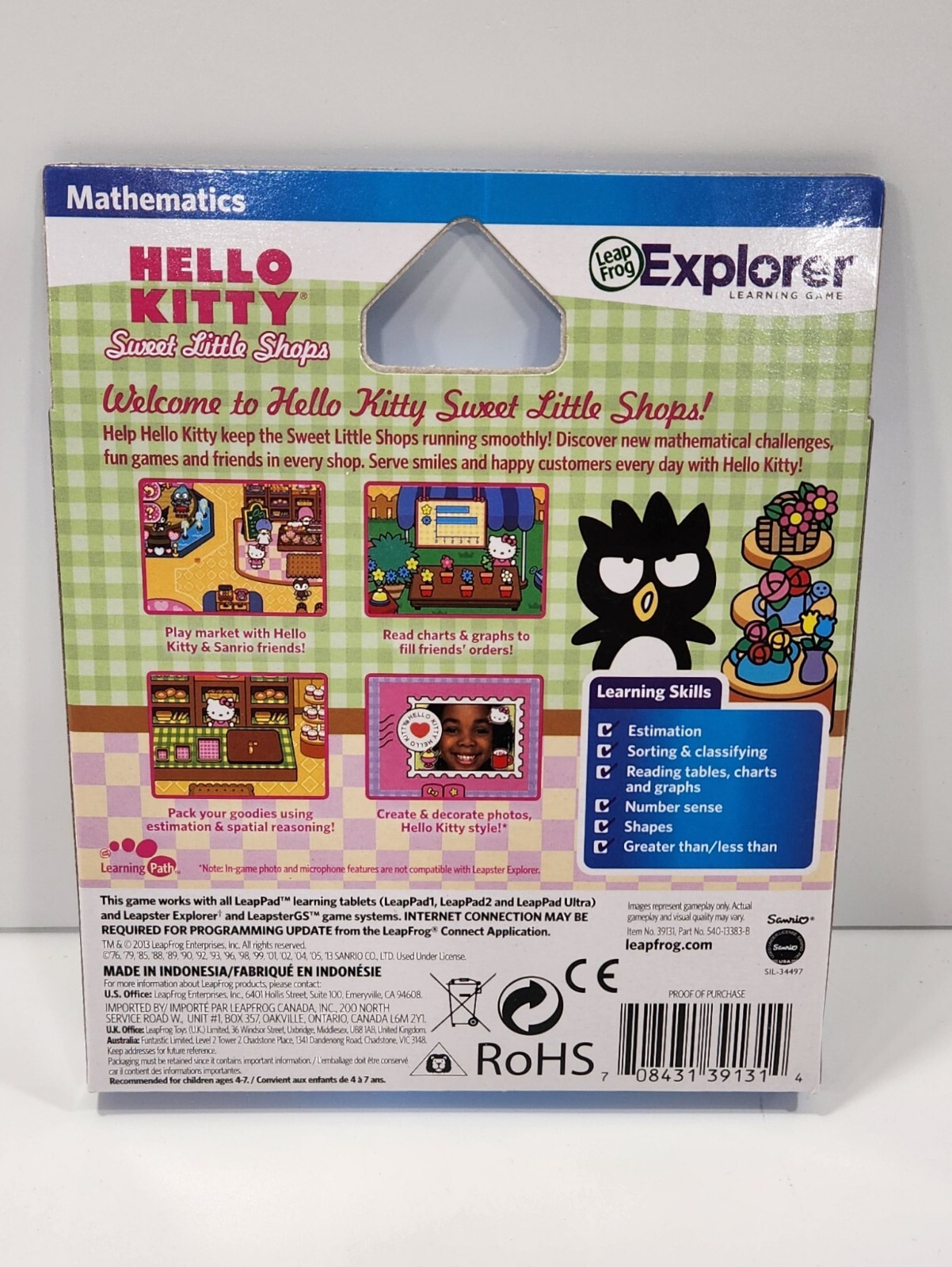 LeapFrog Leappad Explorer Hello Kitty Games LeapsterGS Mathematics Pre-K -1st Gr
