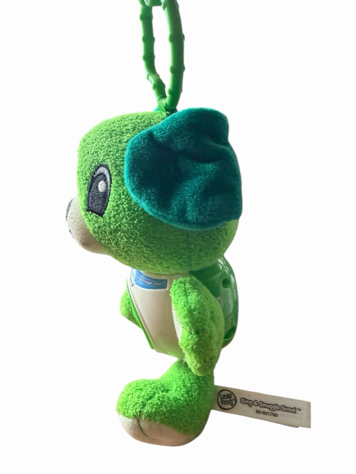 Leaf Frog Sing & Scout Green Dog Plush Interactive Toy w/Hanging Loop Hook
