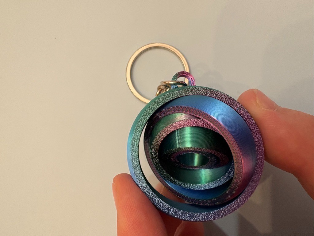Rainbow Gyro Fidget Keychain | Rotating Spinner Keychain | Satisfying Fidget Toy